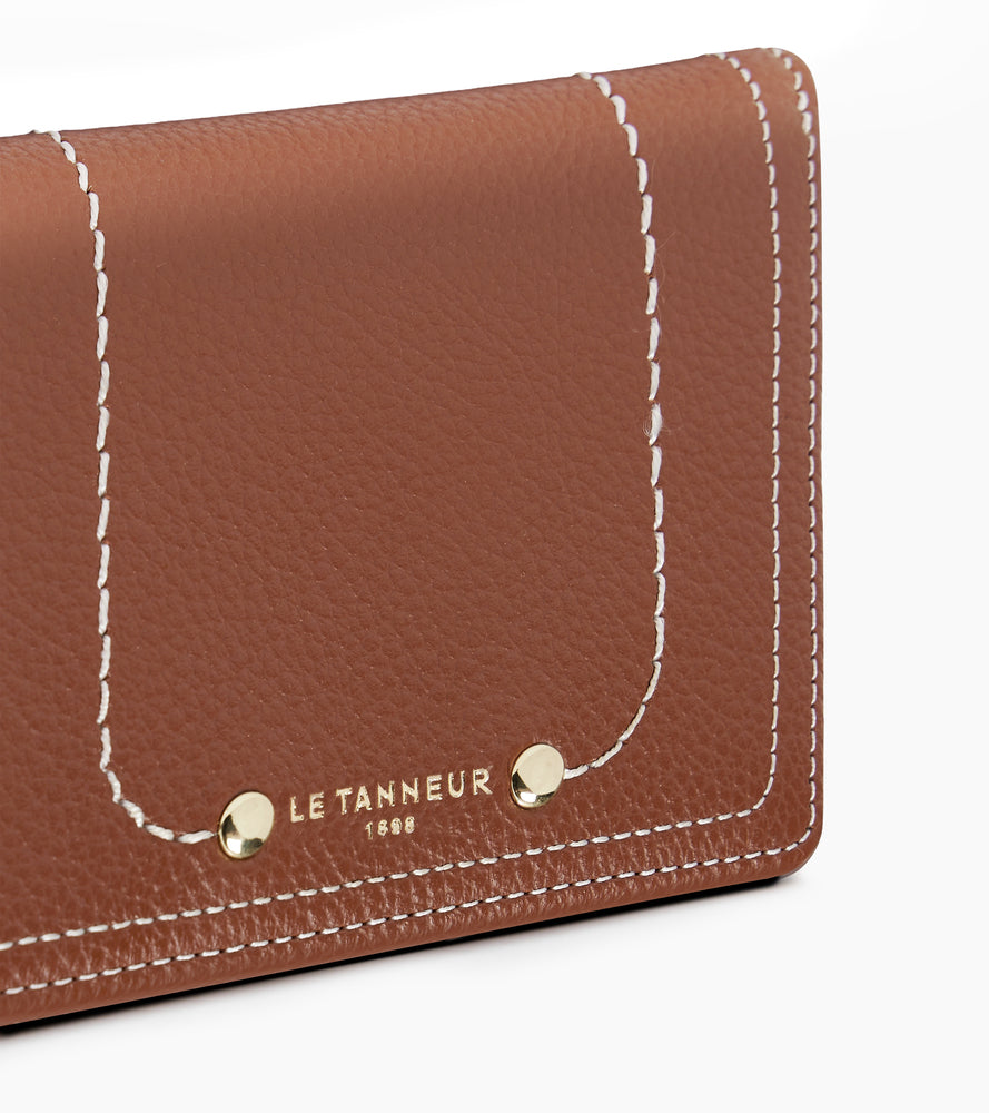 Le Tanneur Ella petit portefeuille cuir grainé marron