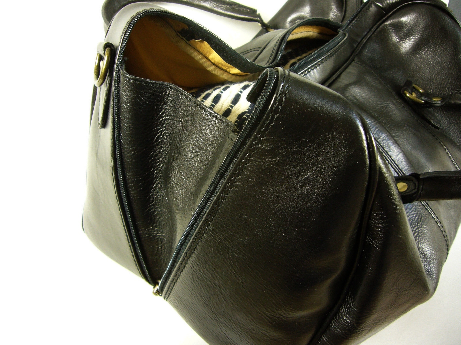 Collection Esprit Cuir VIENNA sac de voyage noir cuir