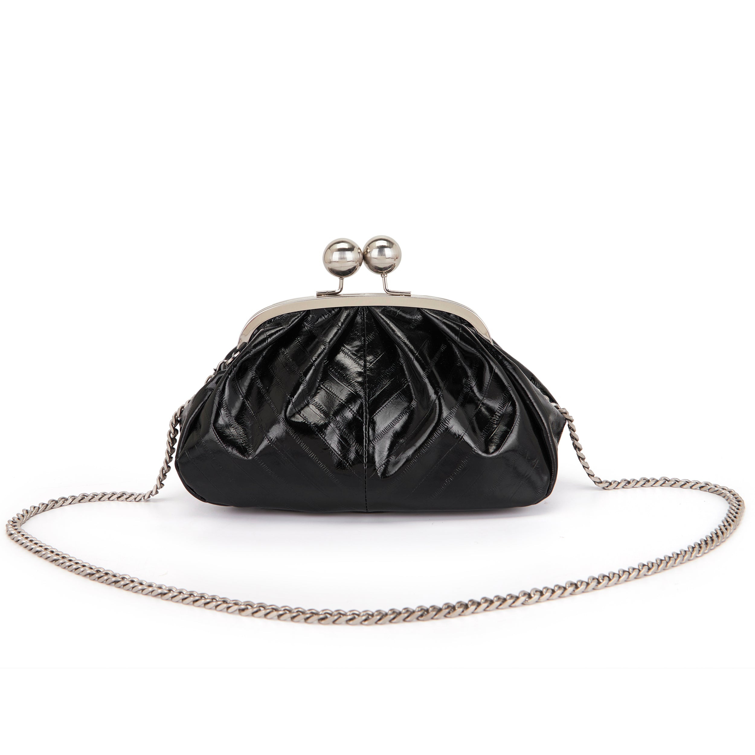 La Carrie Capsule Big sac bandoulière noir 32x11x16 cuir verni