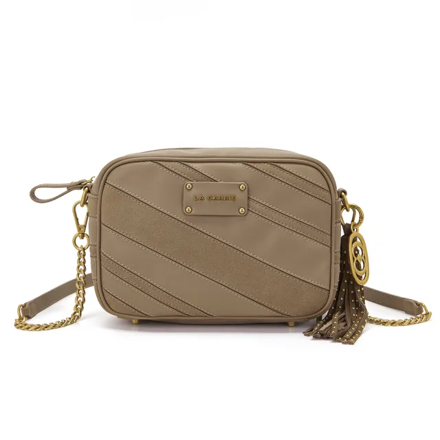 La Carrie Stripes sac bandoulière beige 23x10x16cm