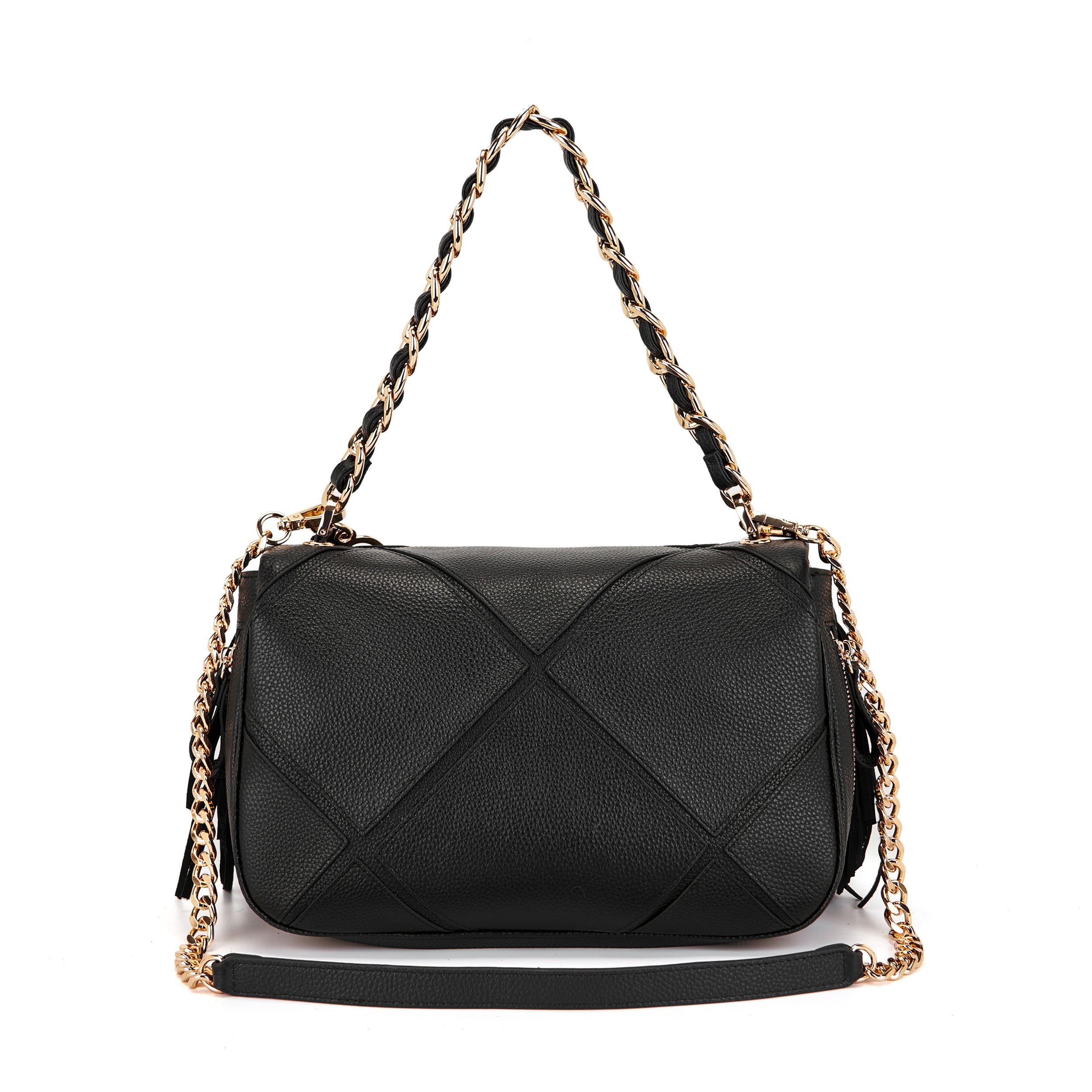 La Carrie Isabel sac à épaule noir cuir 35x29 cm