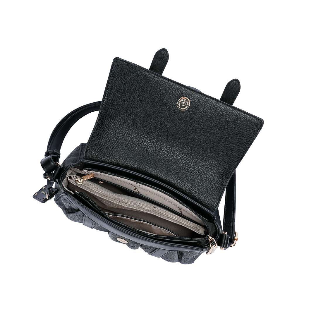 Mac Alyster Cold sac à rabat noir grainé 26 cm