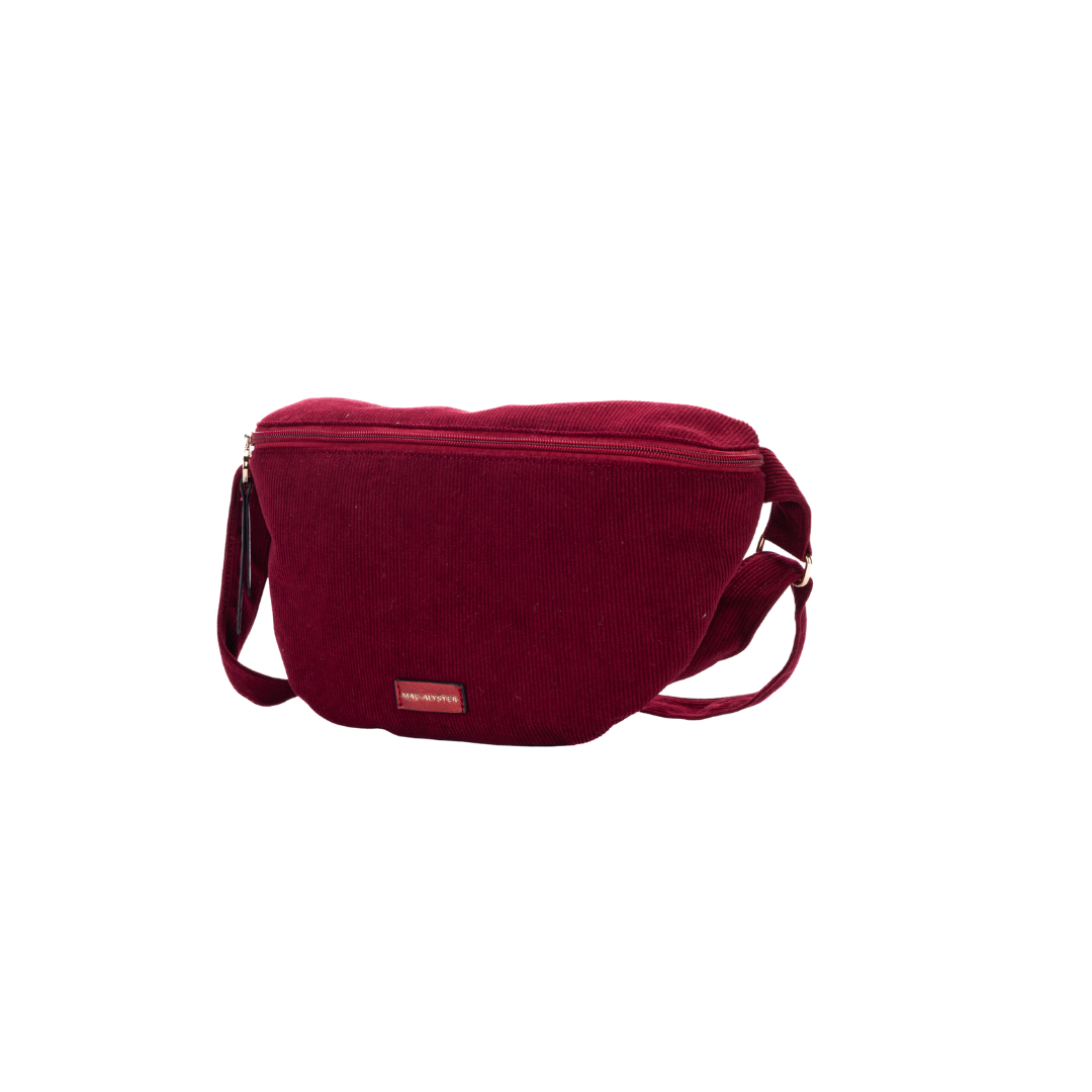 MAC ALYSTER Cotelé sac banane velours Bordeaux Burgundy
