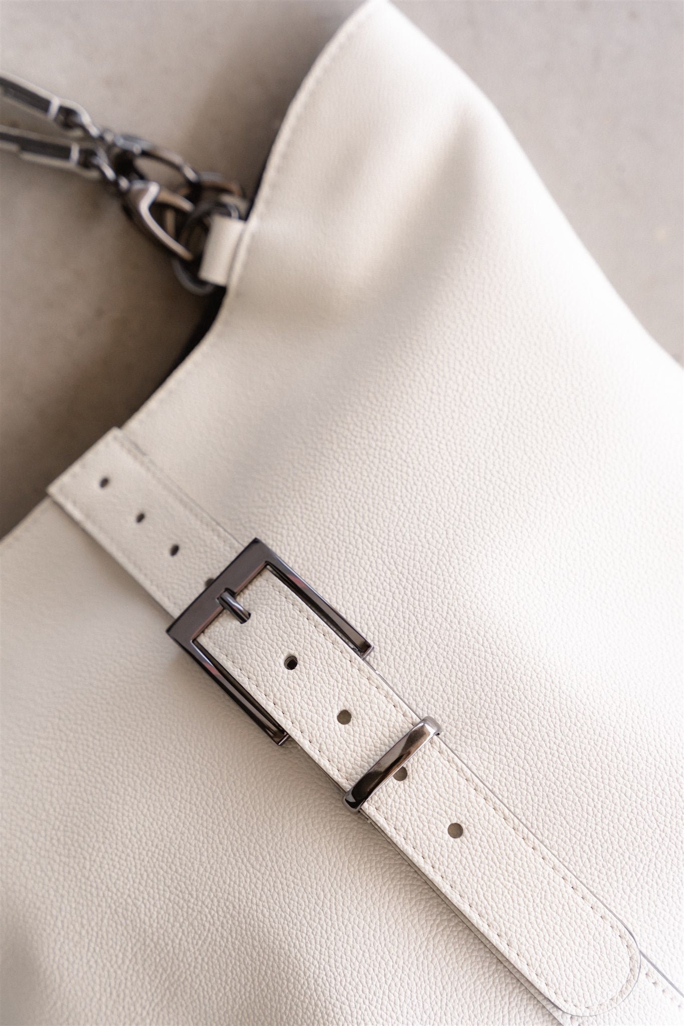 Nodie's Billy blanc grainé sac cabas cuir femme