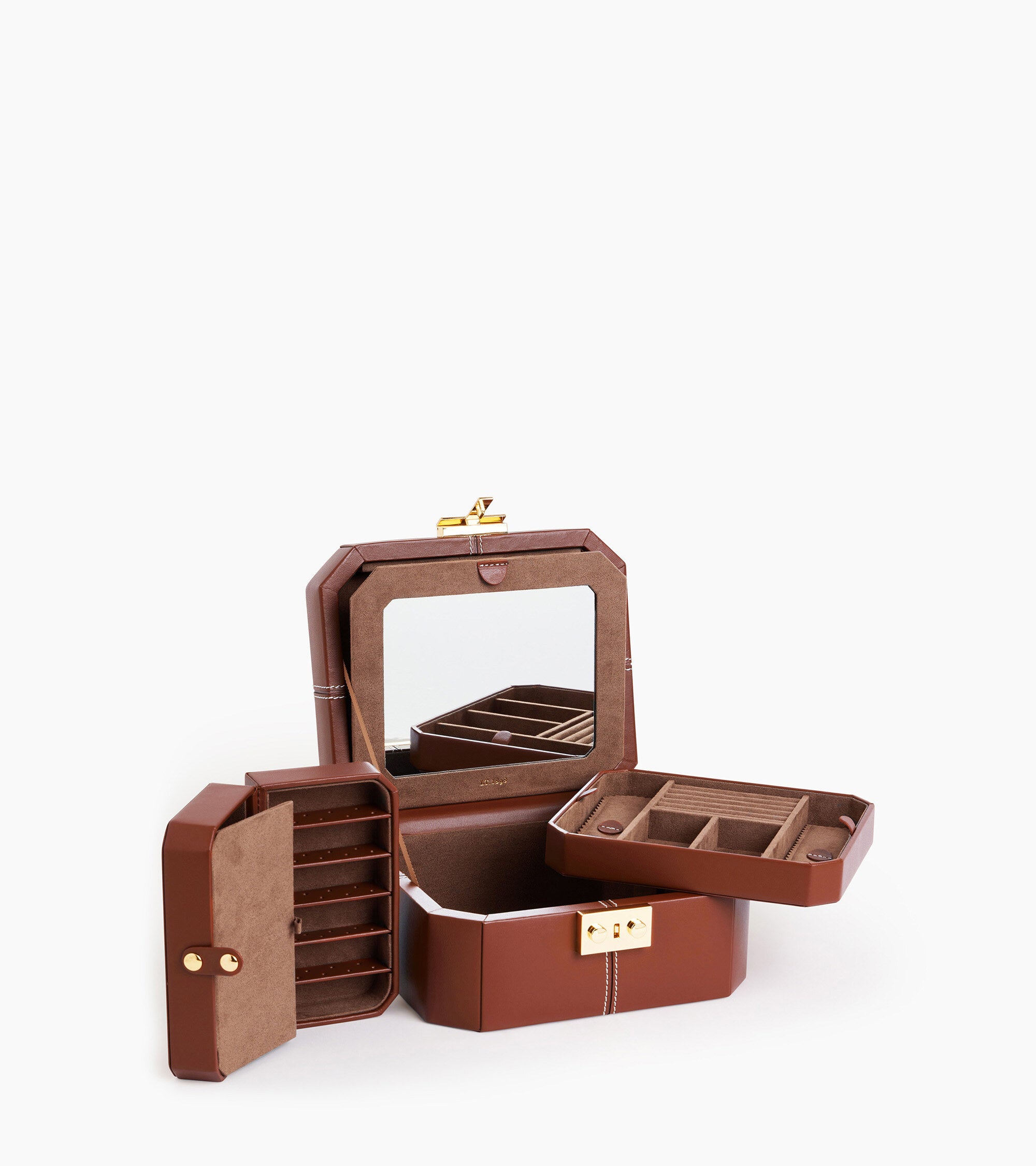 Le Tanneur Coffret boîte à bijoux cuir Mahogany Brown