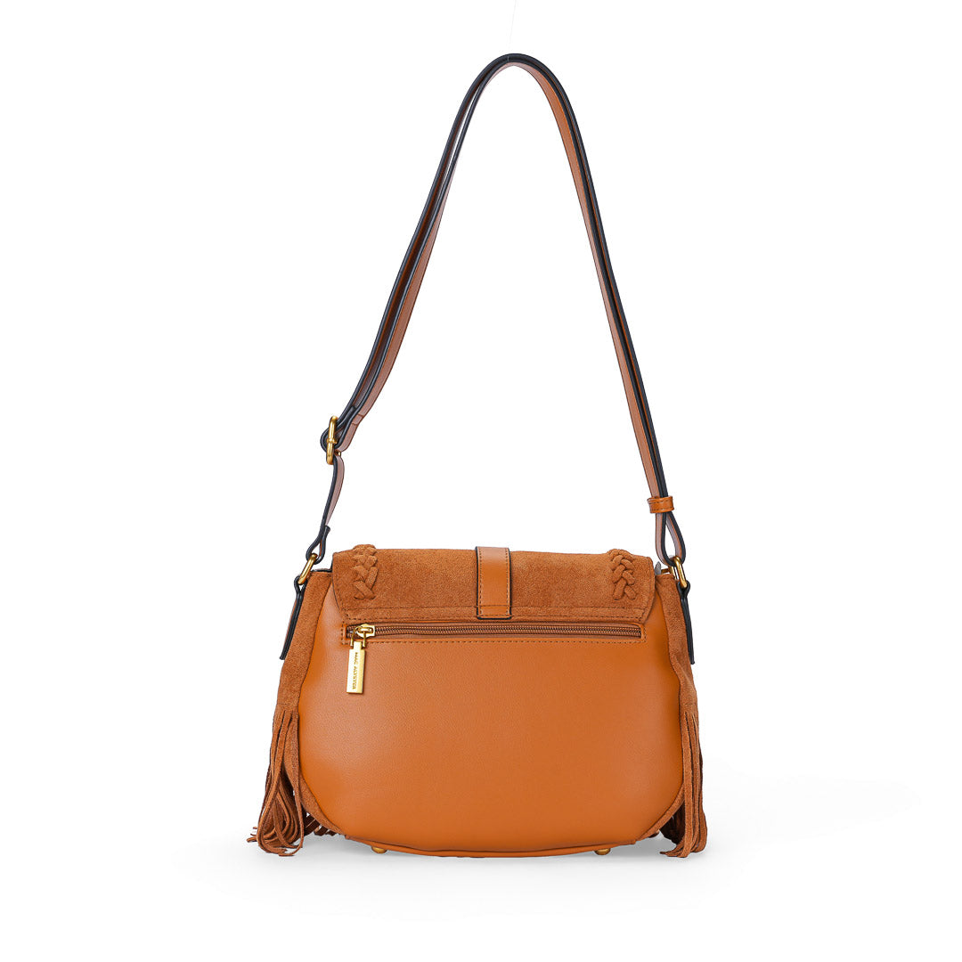 Mac Alyster Celeste sac à rabat suédine marron clair