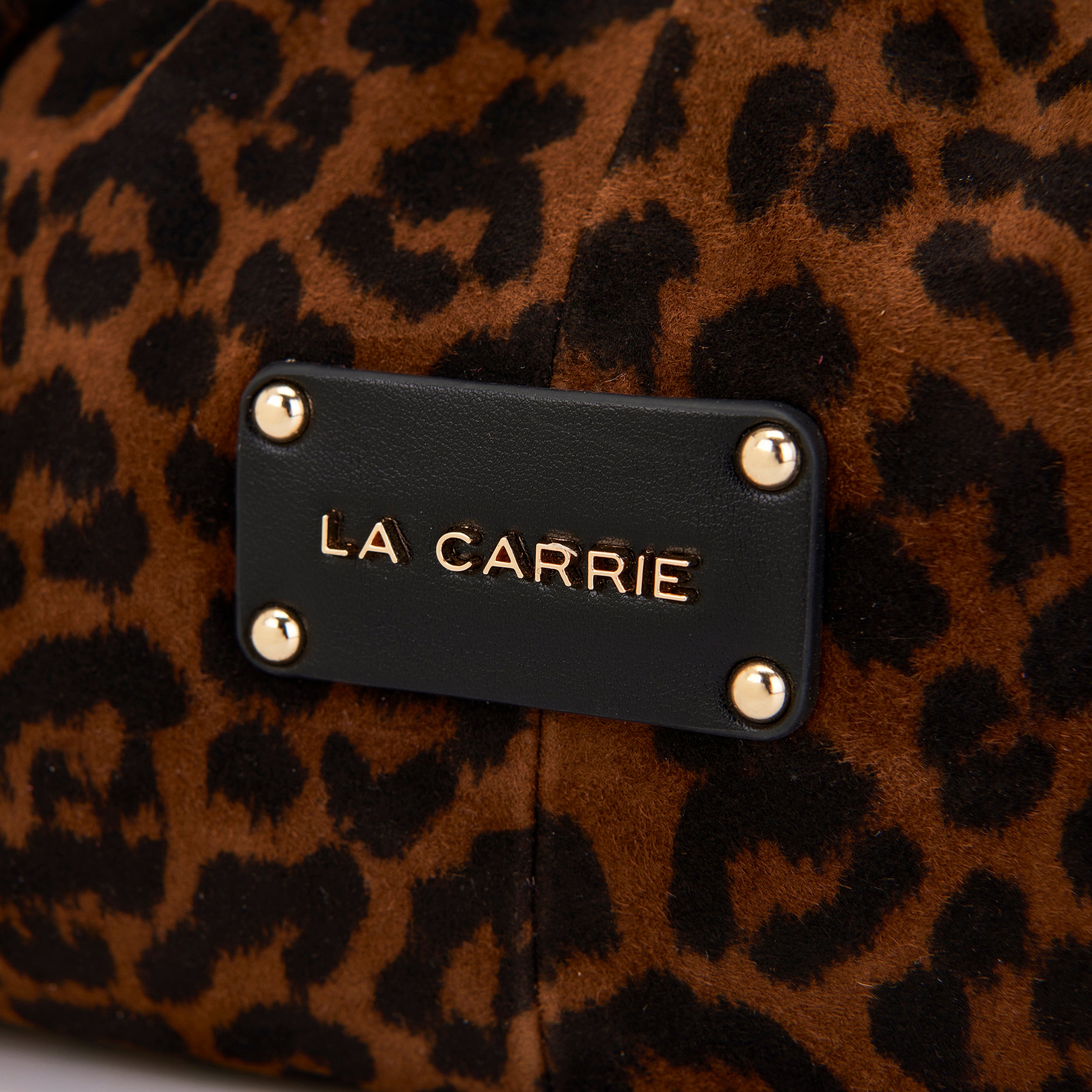 La Carrie Capsule sac bandoulière léopard suède marron