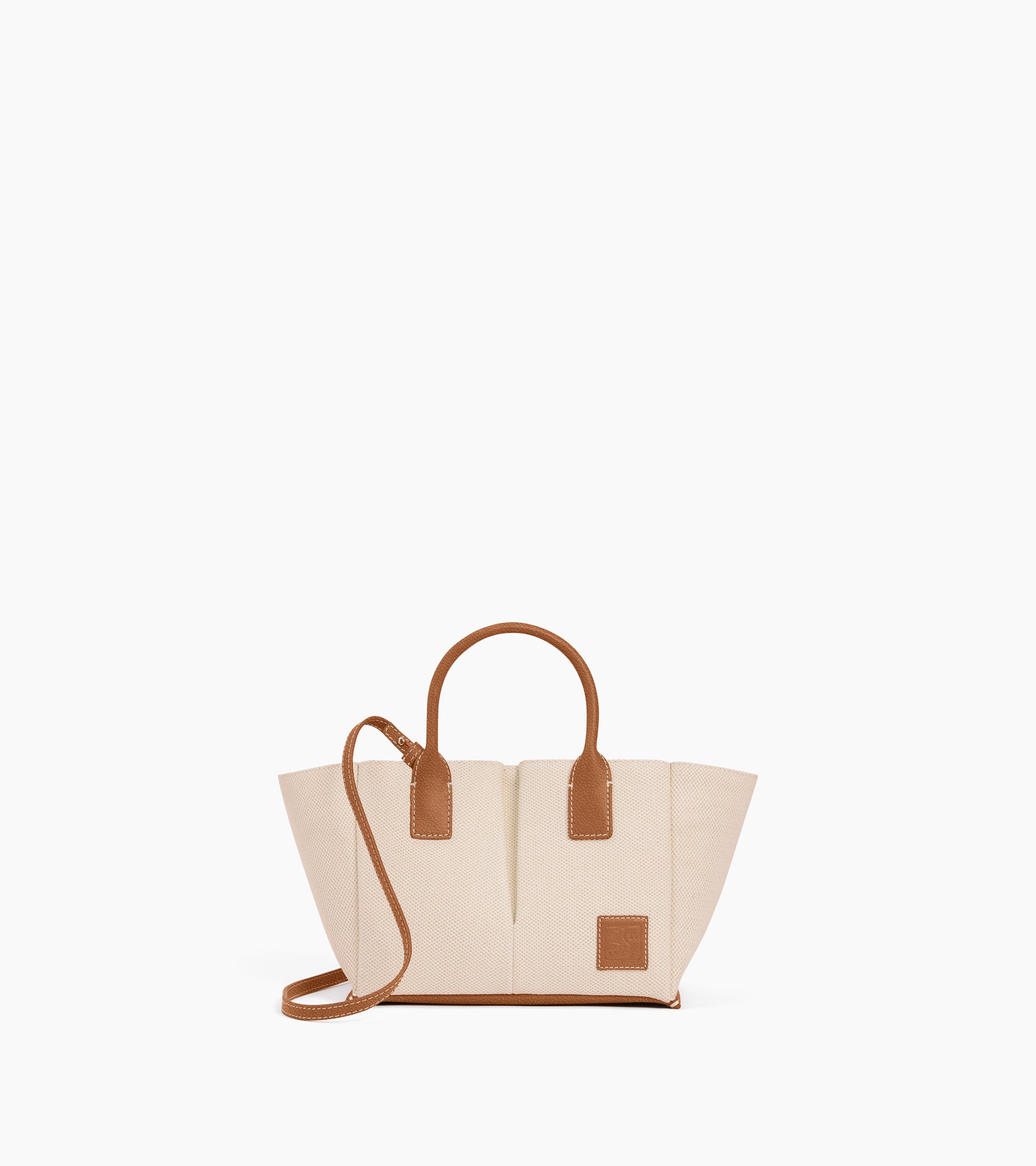 Le Tanneur Elena petit sac cuir toile naturel