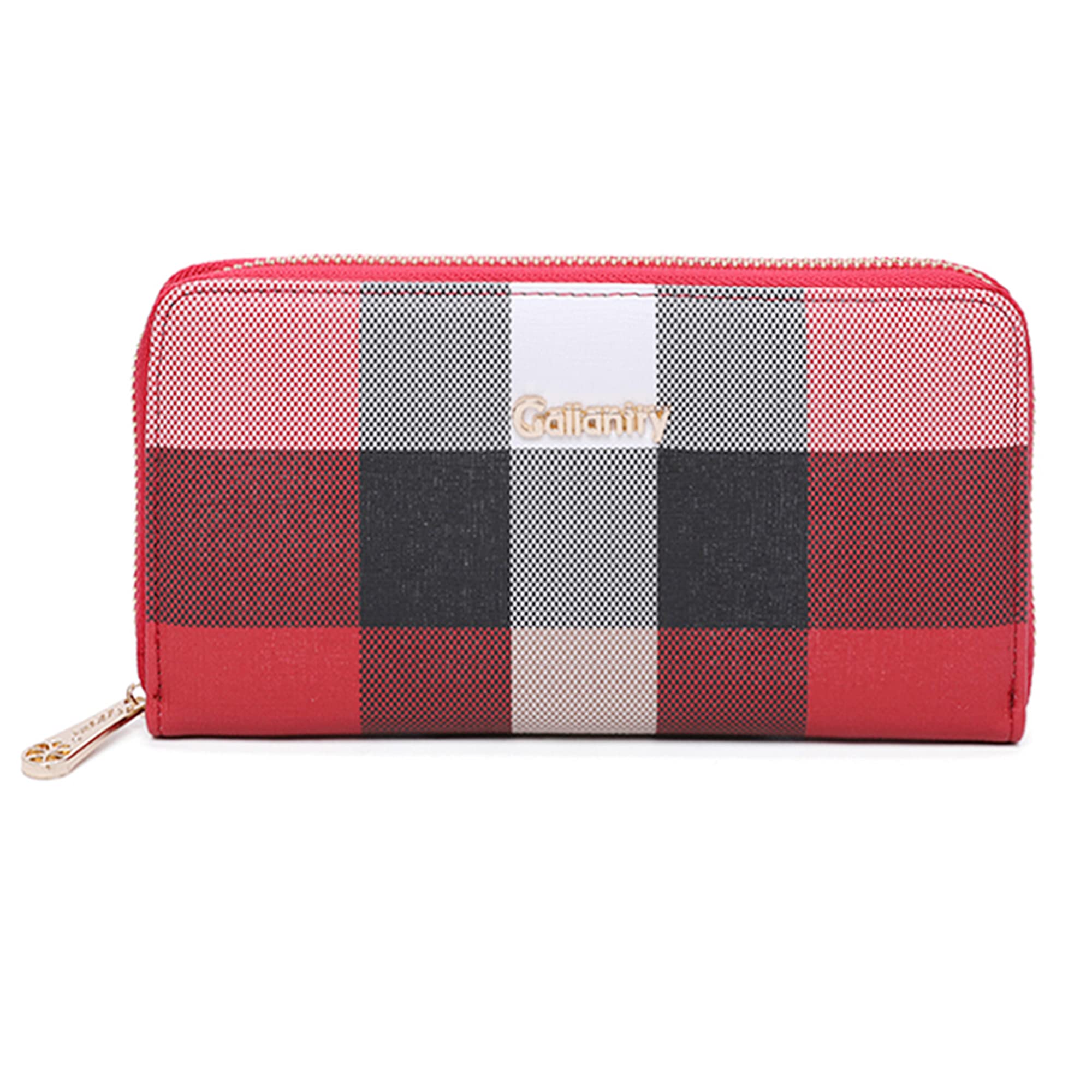 Gallantry Compagnon portefeuille long rouge noir 3 volets