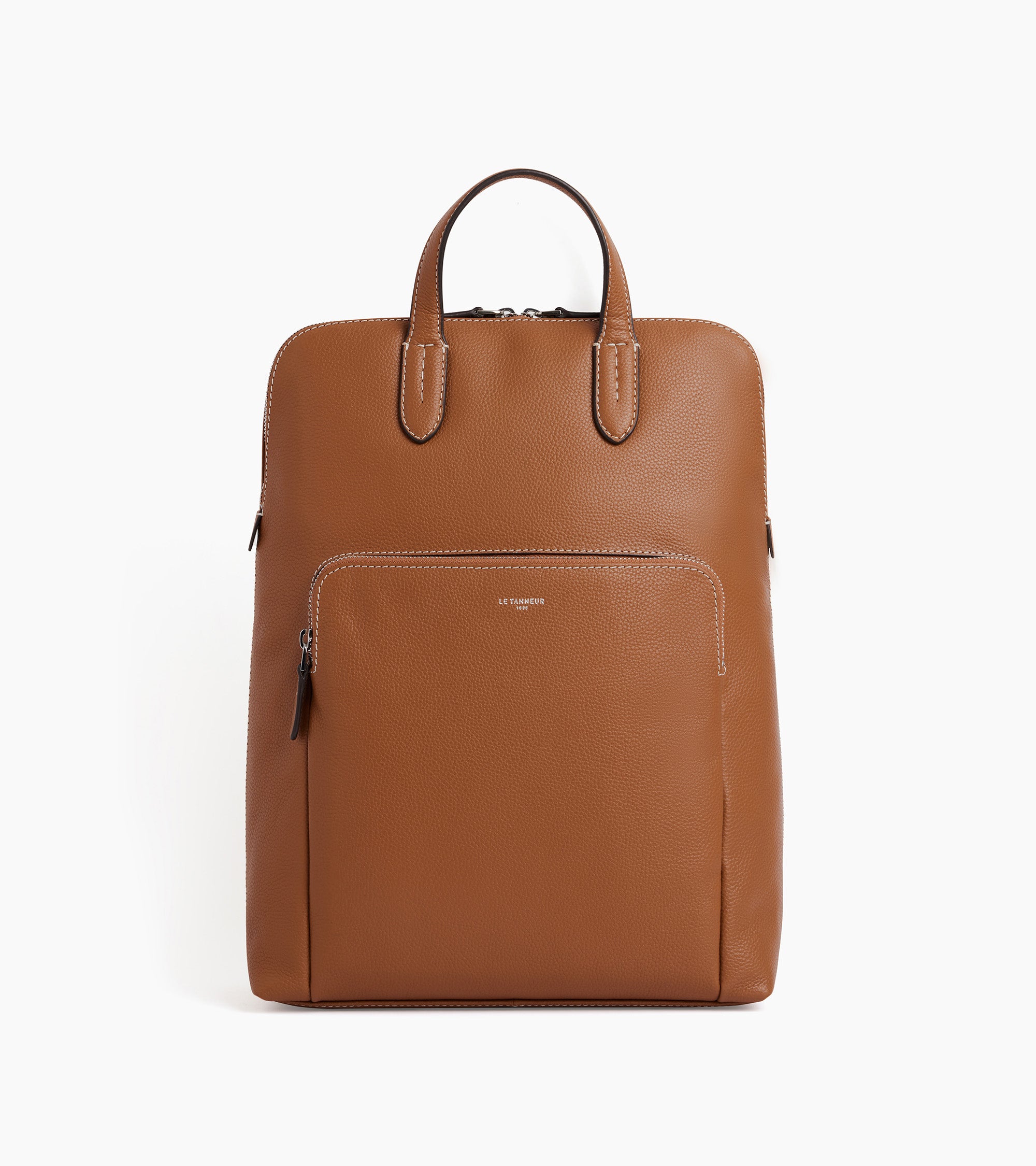 Le Tanneur Sophie sac à dos cuir grainé marron 16"
