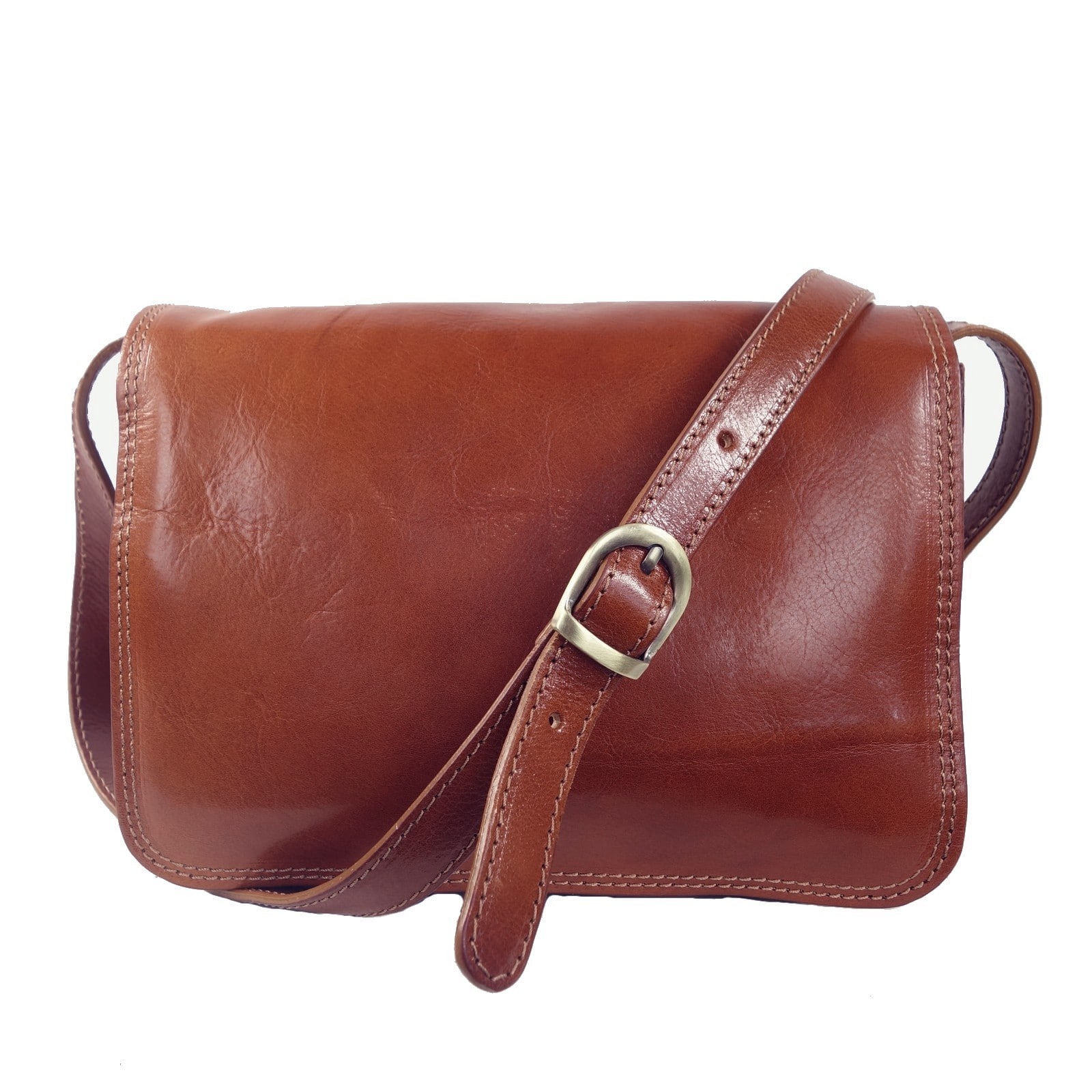 Collection Esprit Cuir CONNIE sac bandoulière cuir cognac