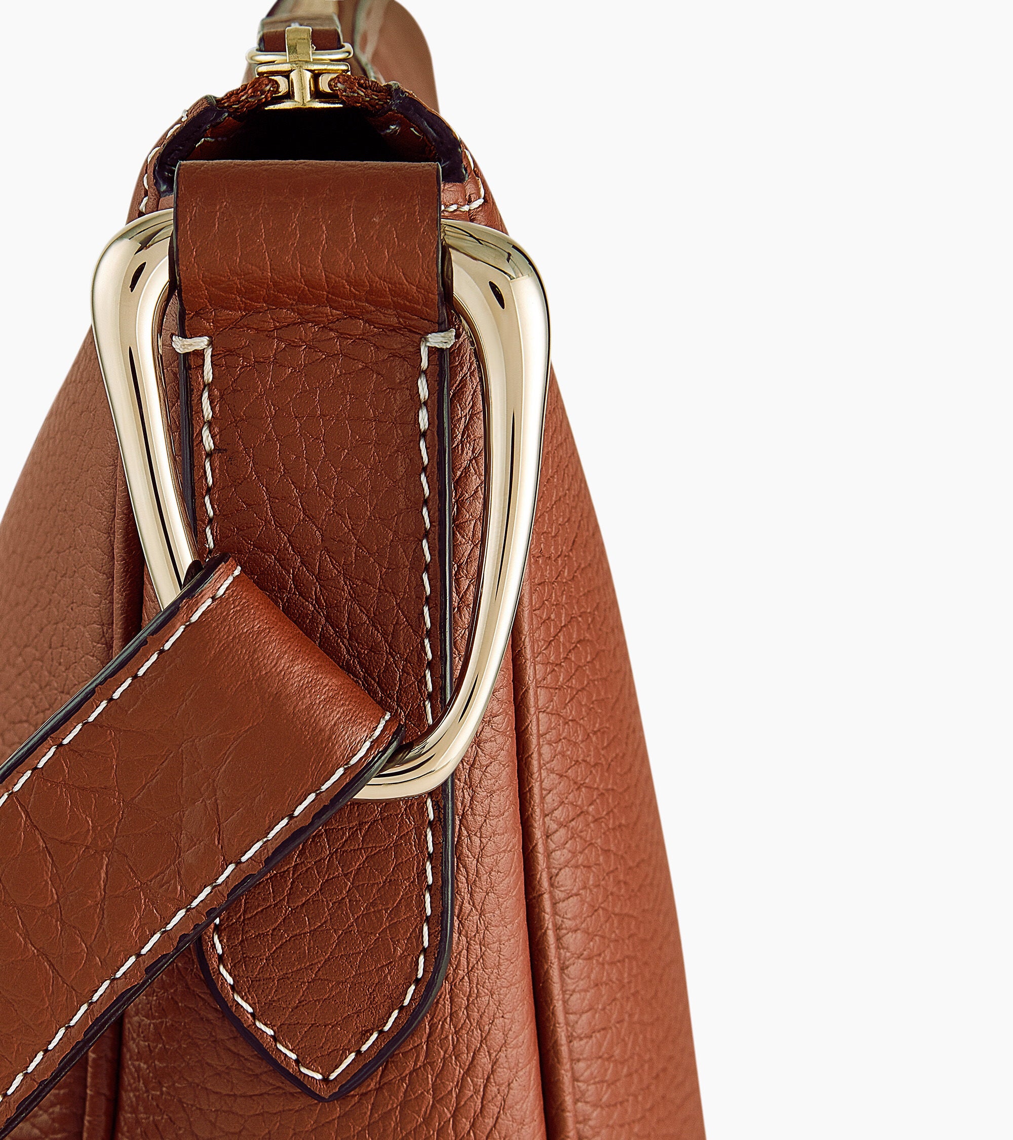 Le Tanneur Madeleine sac hobo cuir taurillon marron moyen