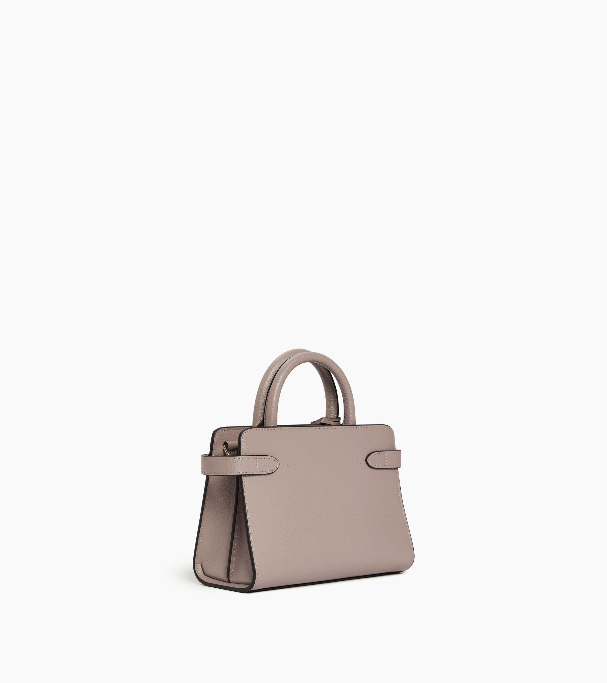 Le Tanneur Emilie petit sac main cuir grainé gris Fossil Grey
