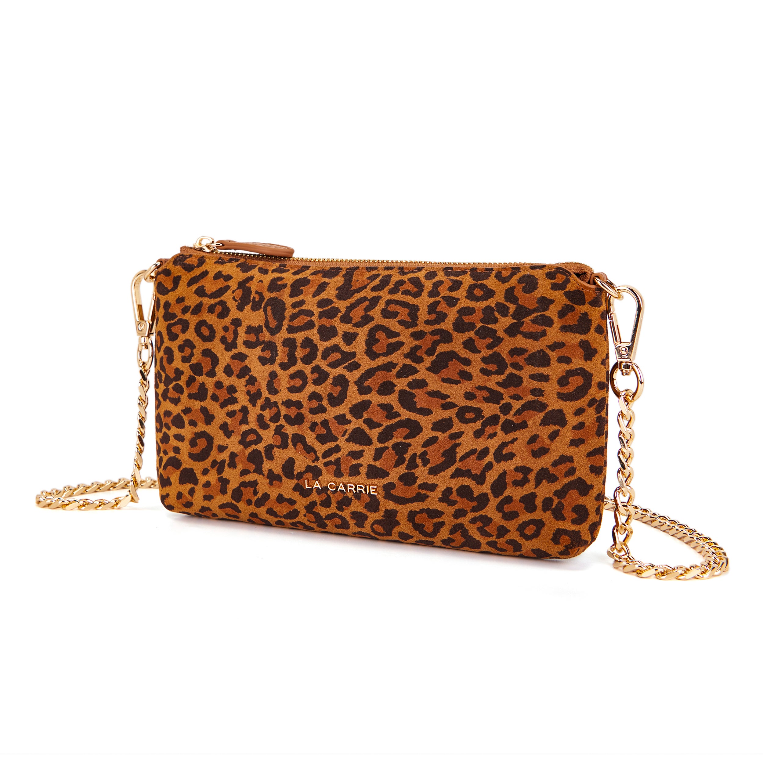 La Carrie Lio portefeuille zip marron léopard