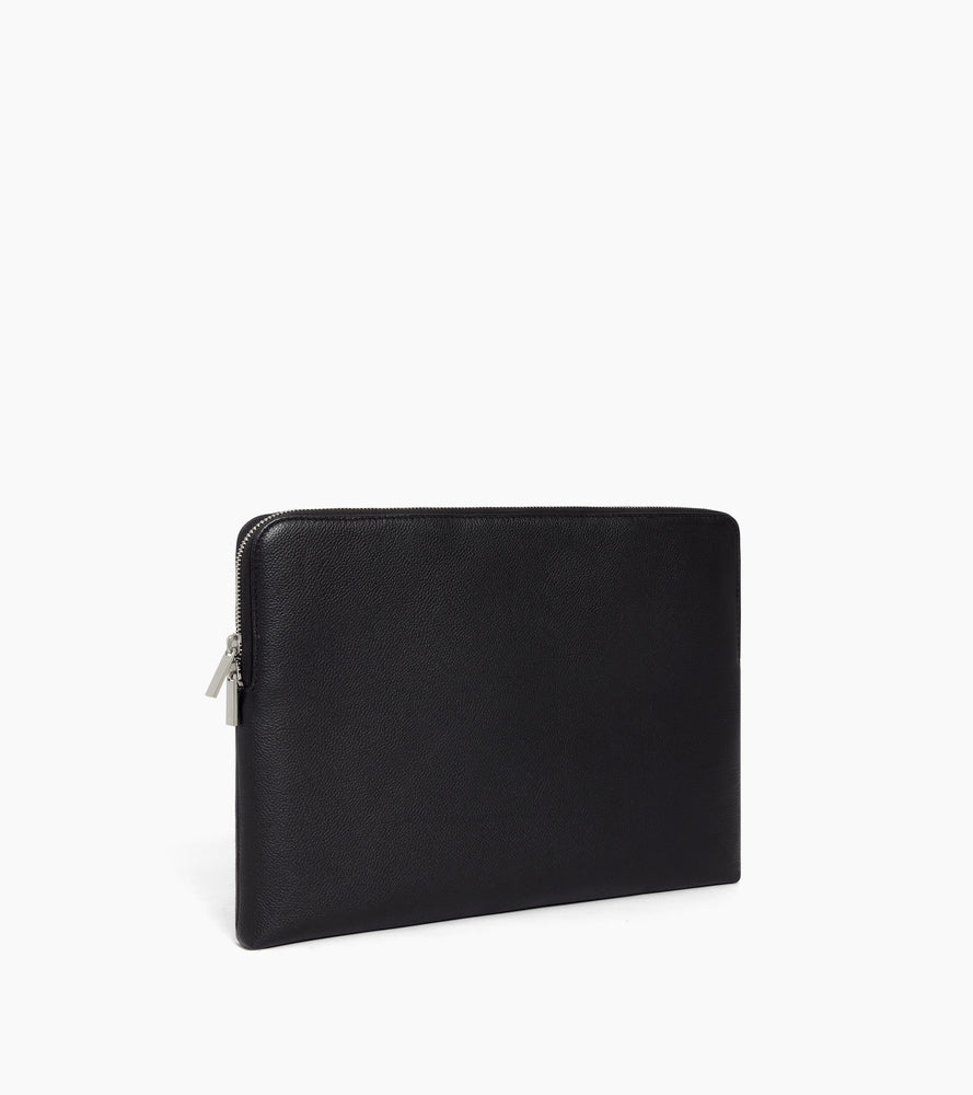 Le Tanneur pochette ordinateur 14" cuir grainé Black