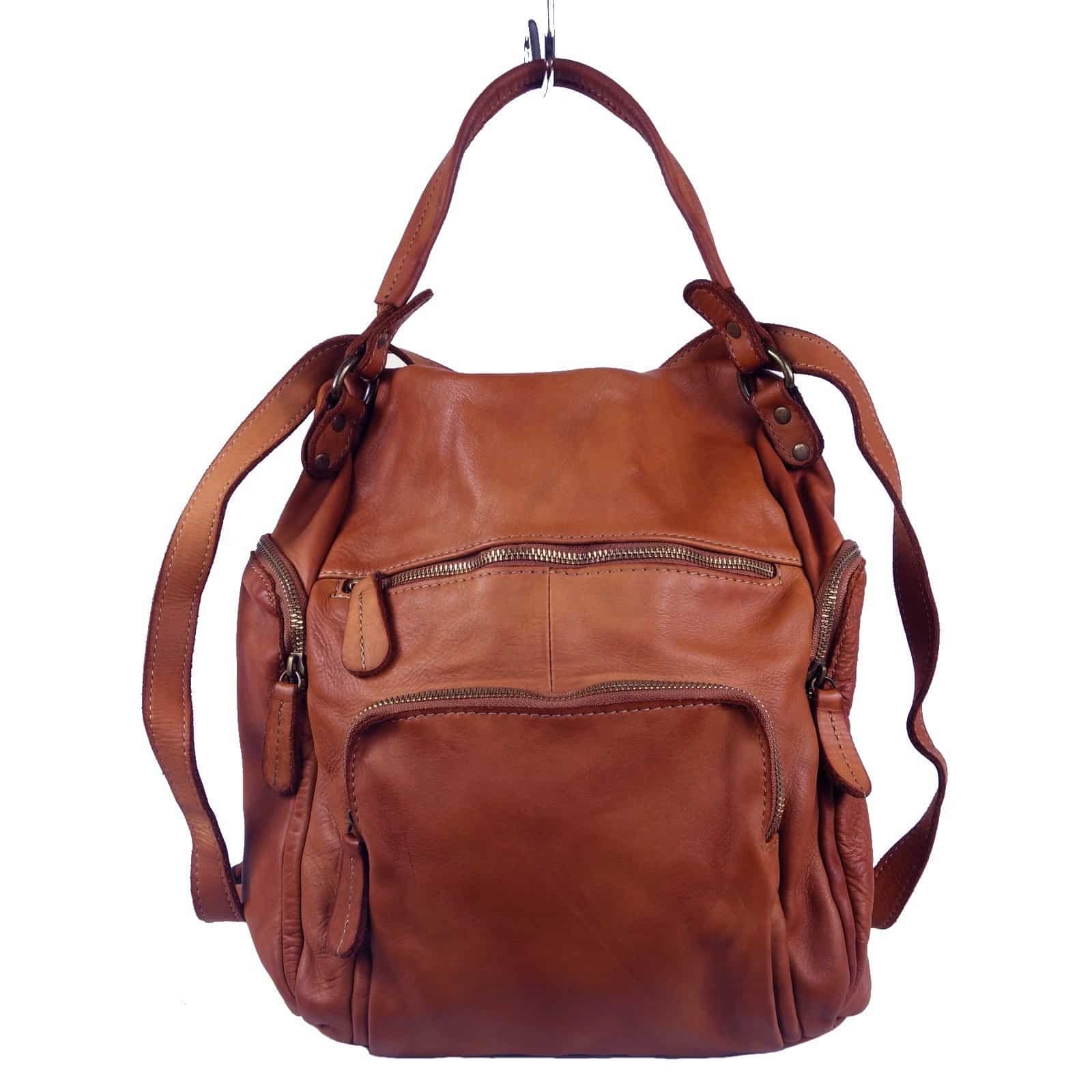 Collection Esprit Cuir MILO sac à dos cuir marron vintage femme