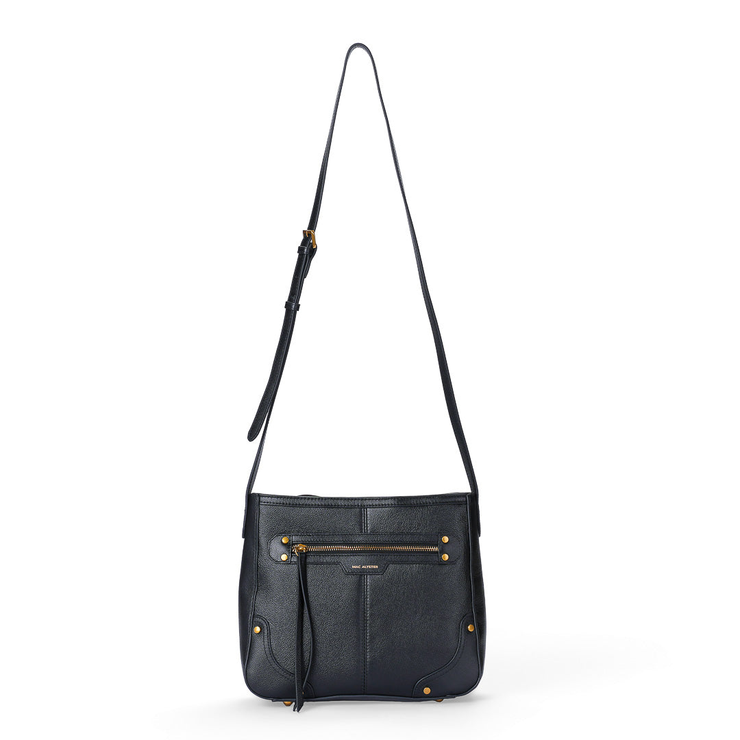 MAC ALYSTER Lanora sac trotteur Daim Noir cuir 28 cm