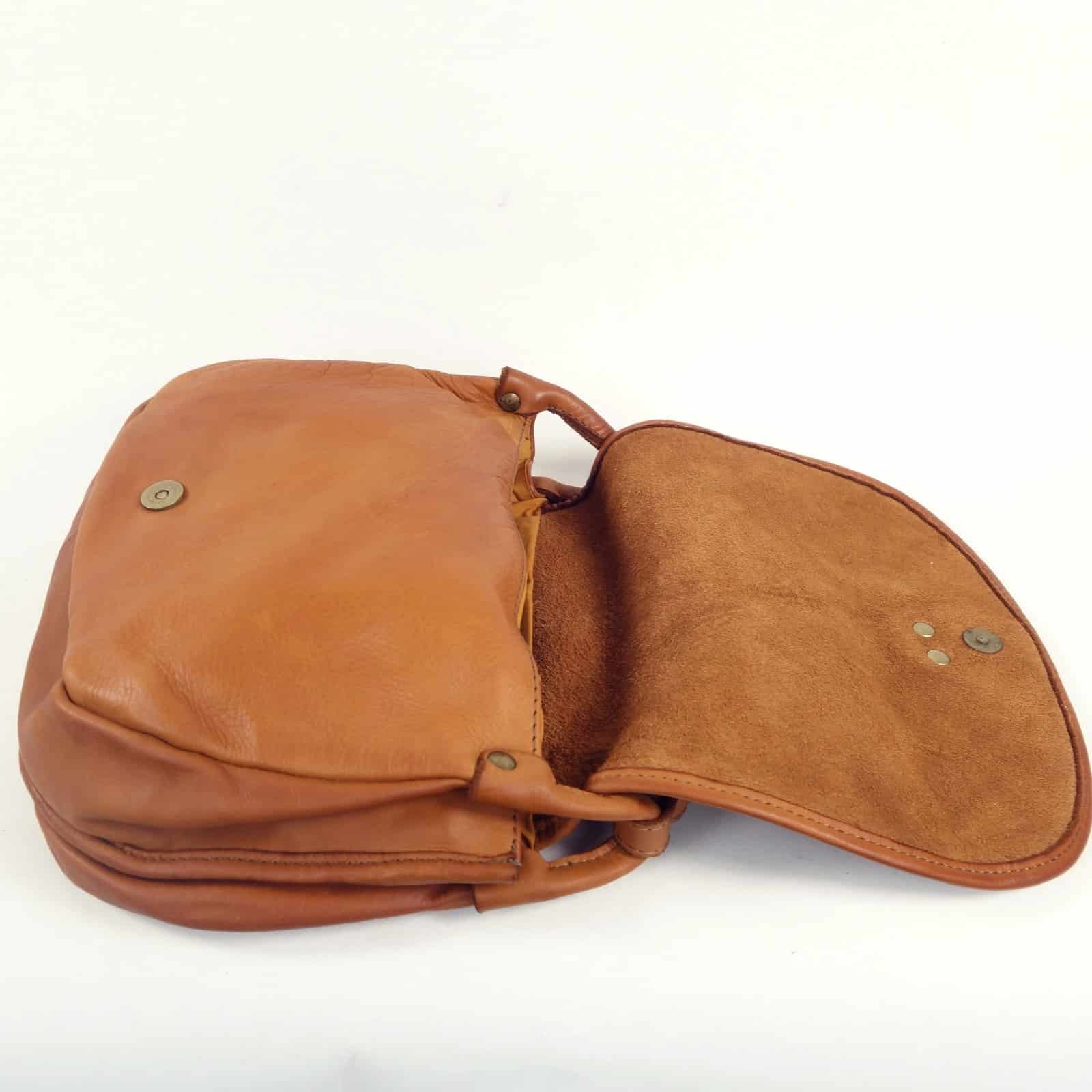 Collection Esprit Cuir Giulia besace cuir miel vintage femme