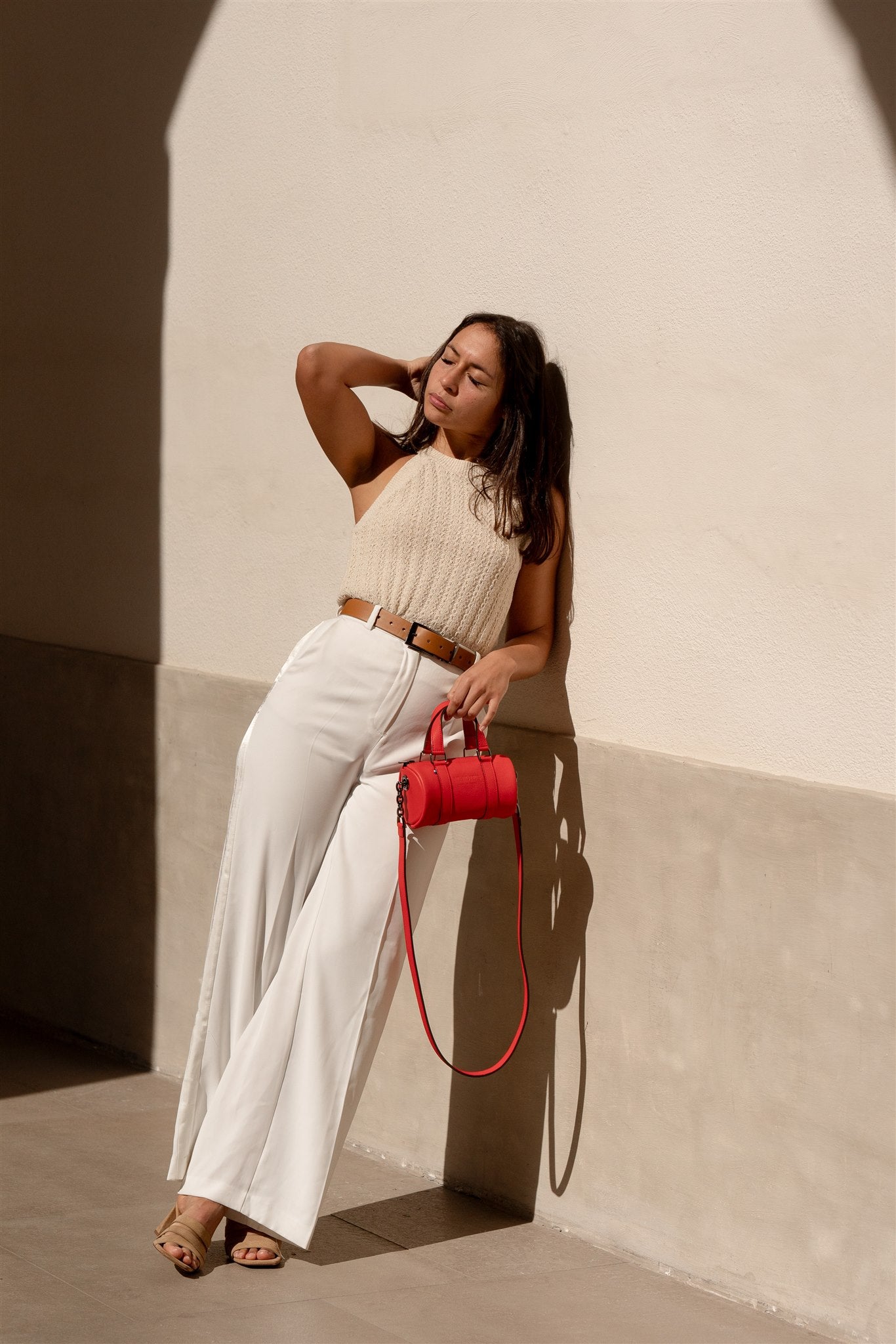 Nodie's Jim nano sac bowling rouge grainé cuir