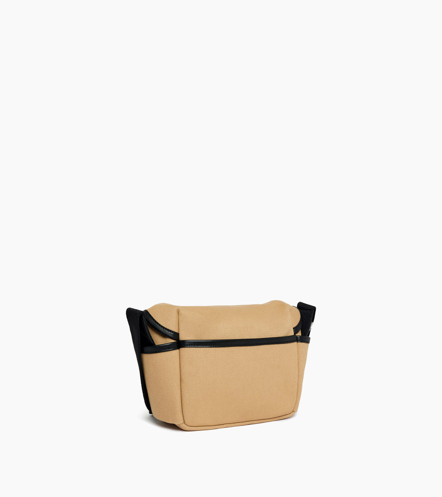 Le Tanneur Solveig petit sac bandoulière toile coton cuir lisse