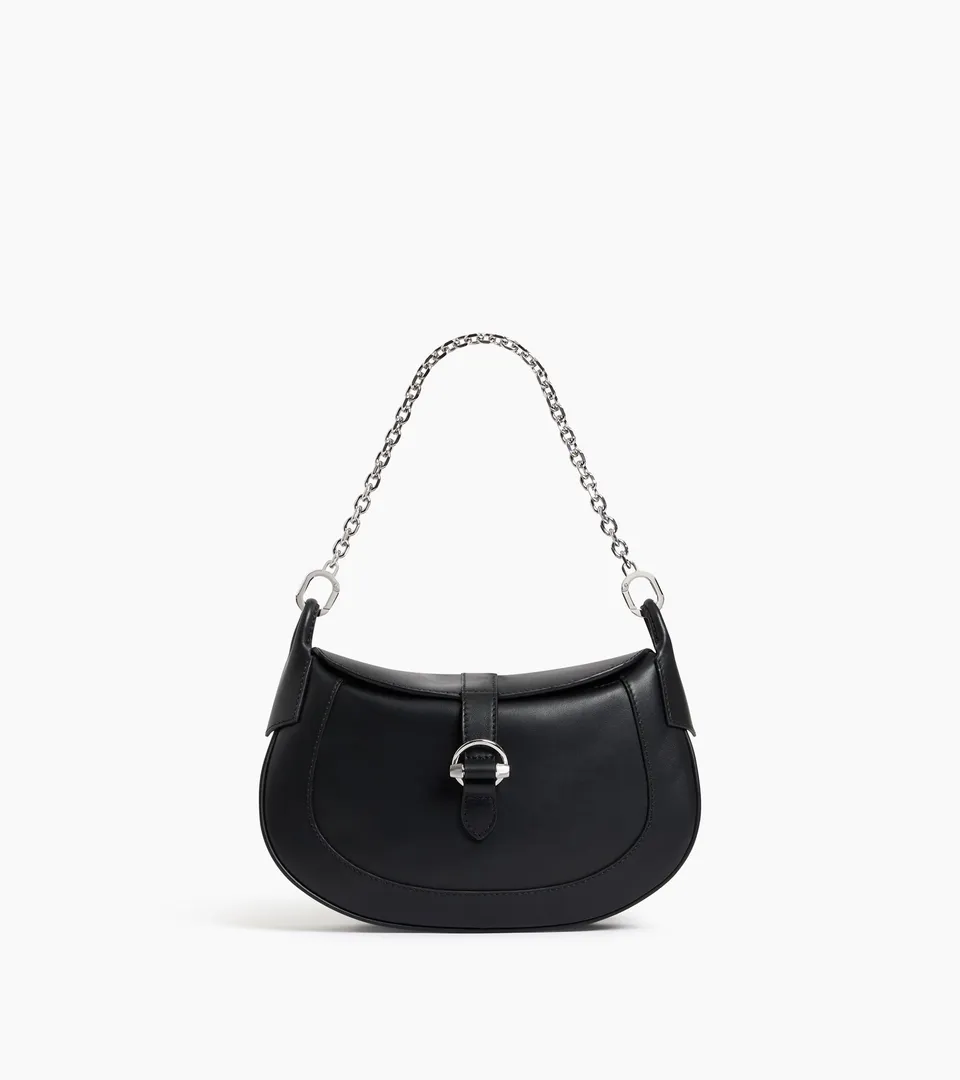 Le Tanneur Pia sac bandoulière cuir lisse noir