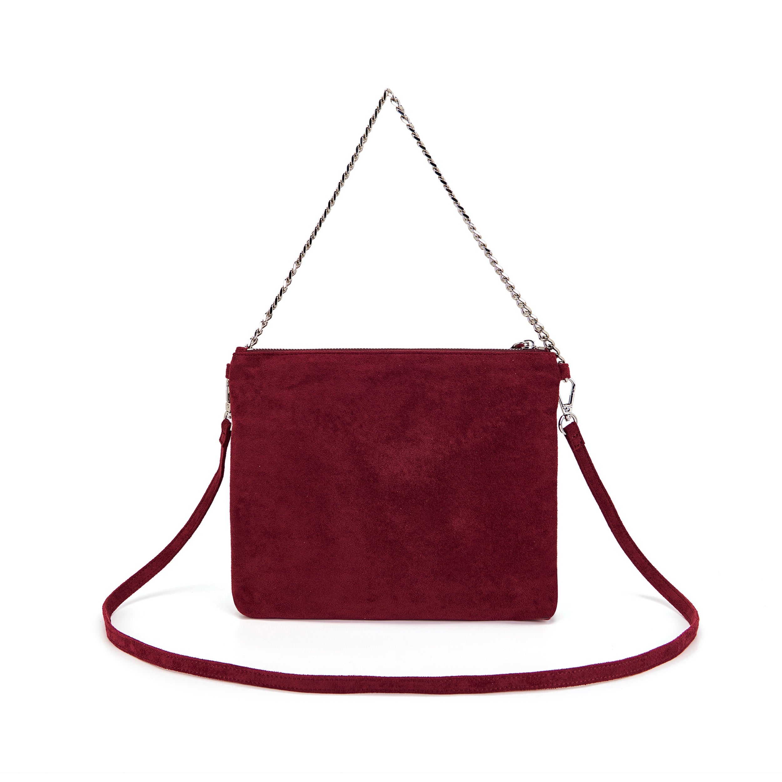 La Carrie Capsule sac bandoulière bordeaux suède franges