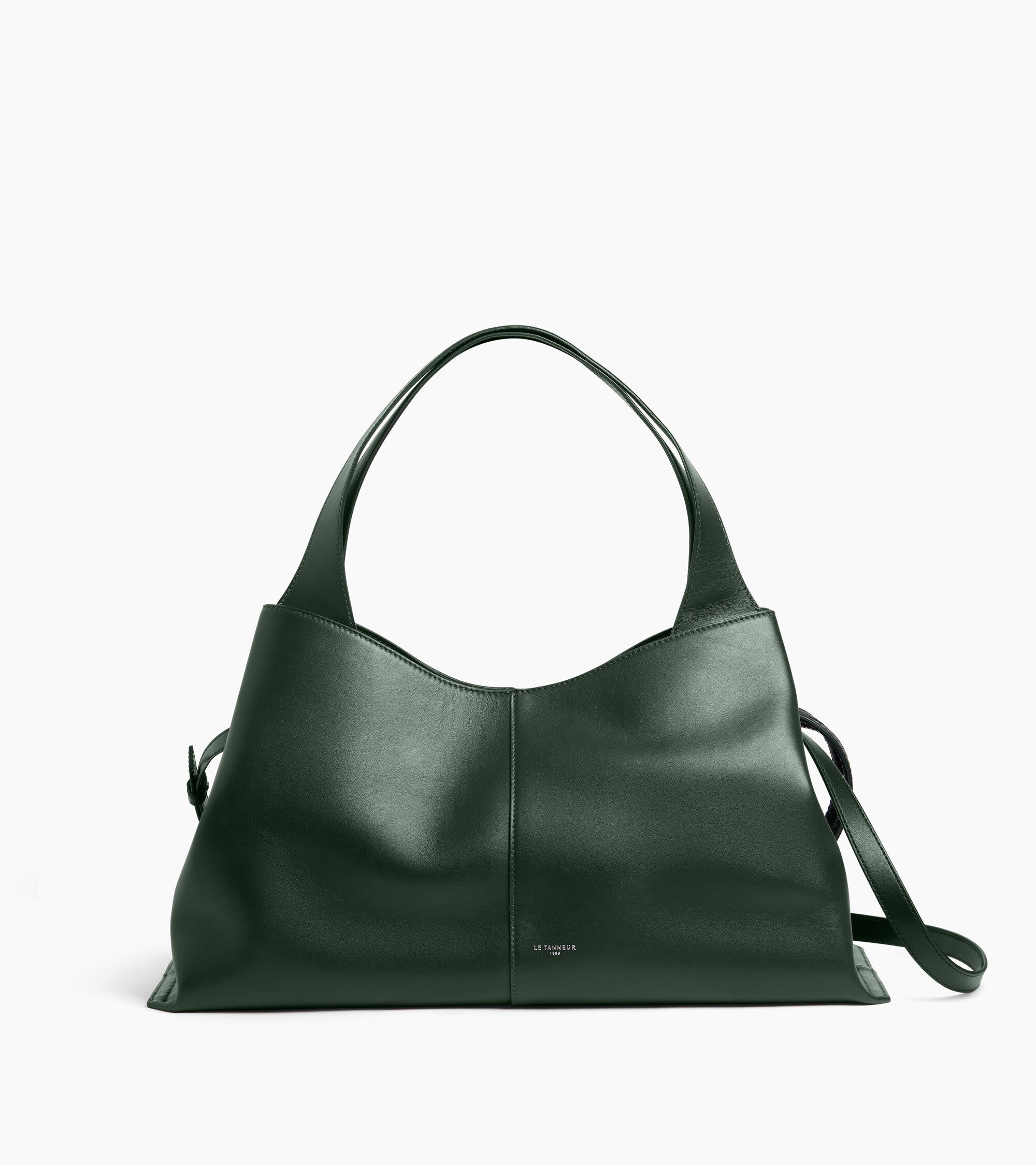 Le Tanneur Félicie cabas cuir lisse grand vert malachite