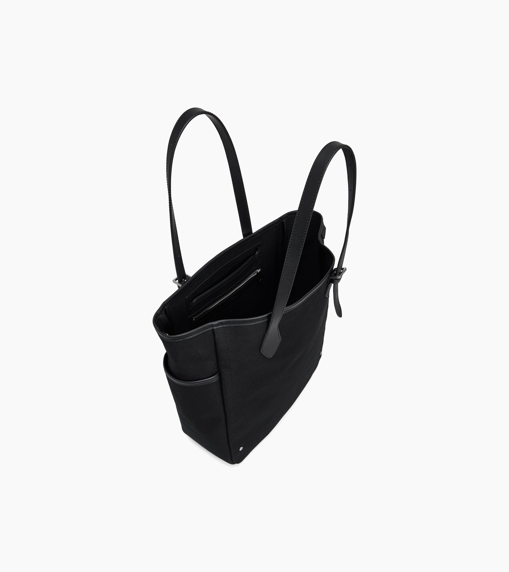 Le Tanneur Solveig sac cabas toile cuir Black moyen