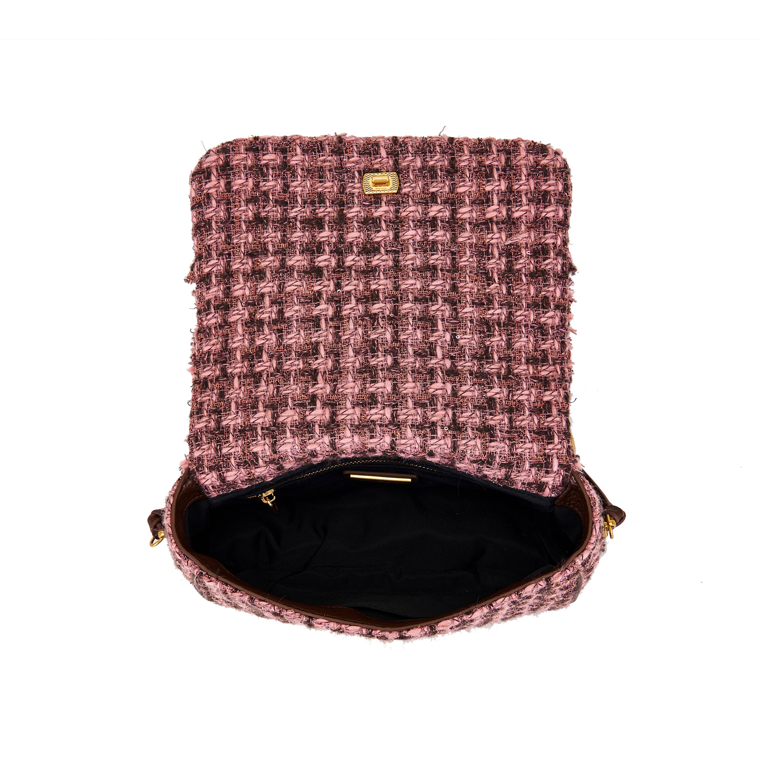 La Carrie Cross Isabel sac épaule rose 21 cm bouclé chaîne