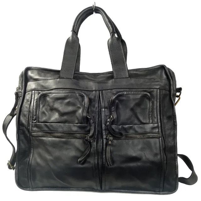 Collection Esprit Cuir Aurelio sac ordinateur cuir noir 17"