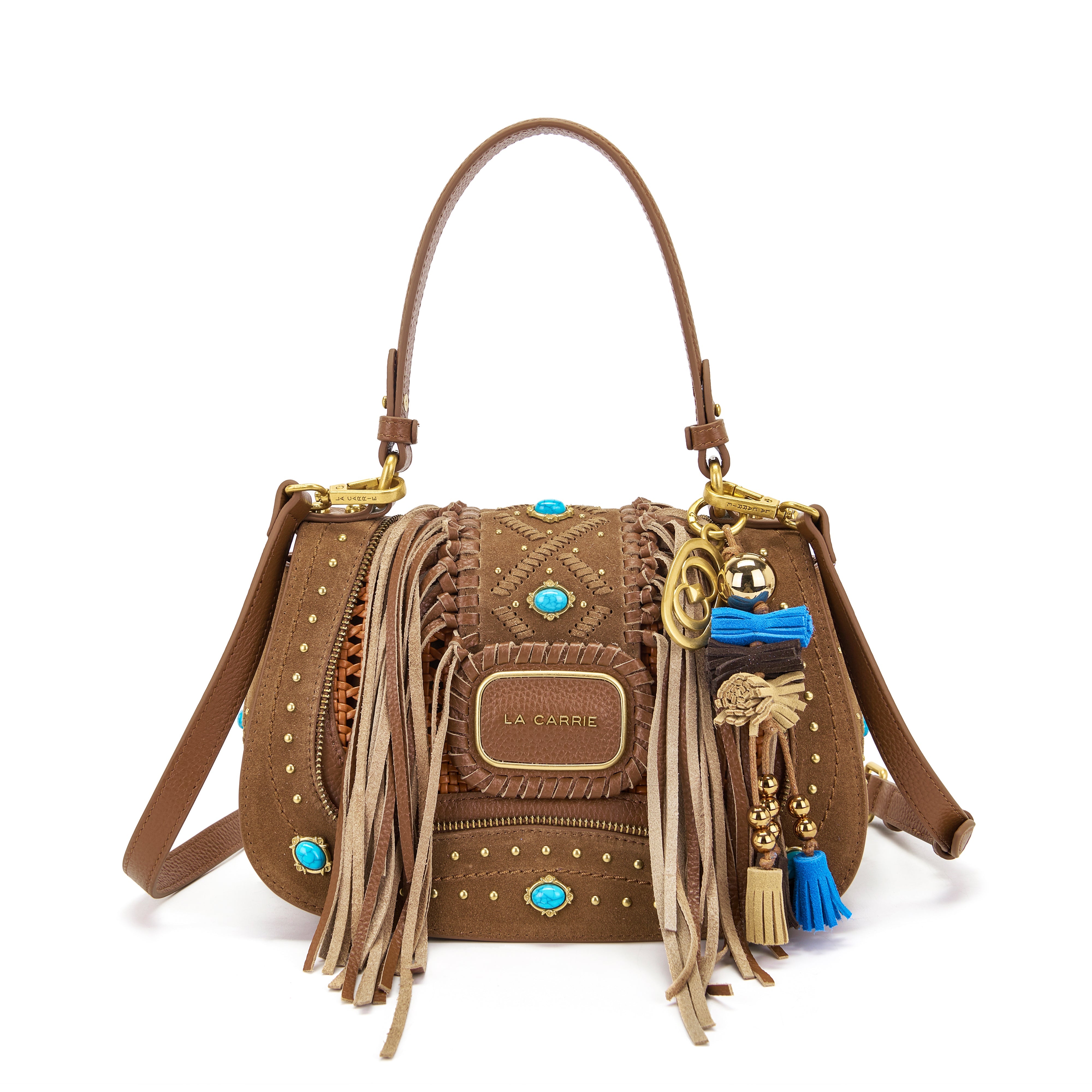 La Carrie Bag Jungle sac à main multi cuoio daim 26 cm