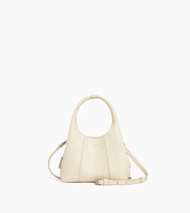 Le Tanneur Juliette mini sac à main cuir grainé blanc
