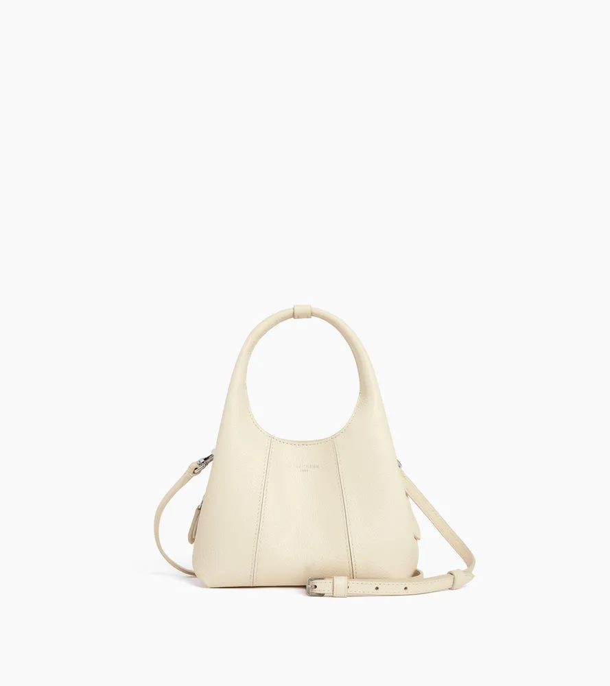 Le Tanneur Juliette mini sac à main cuir grainé blanc