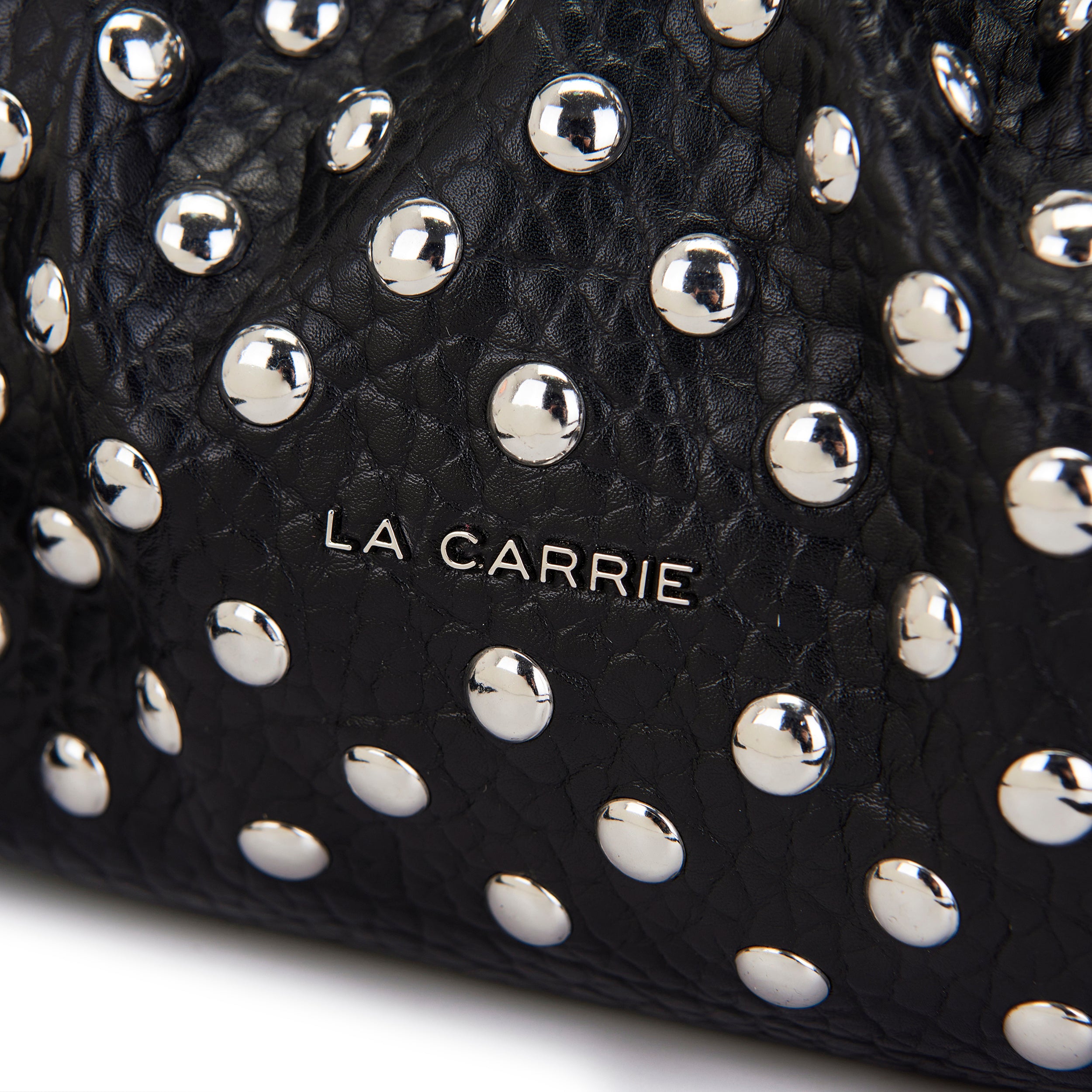 La Carrie Capsule Big sac bandoulière noir clouté 30 cm