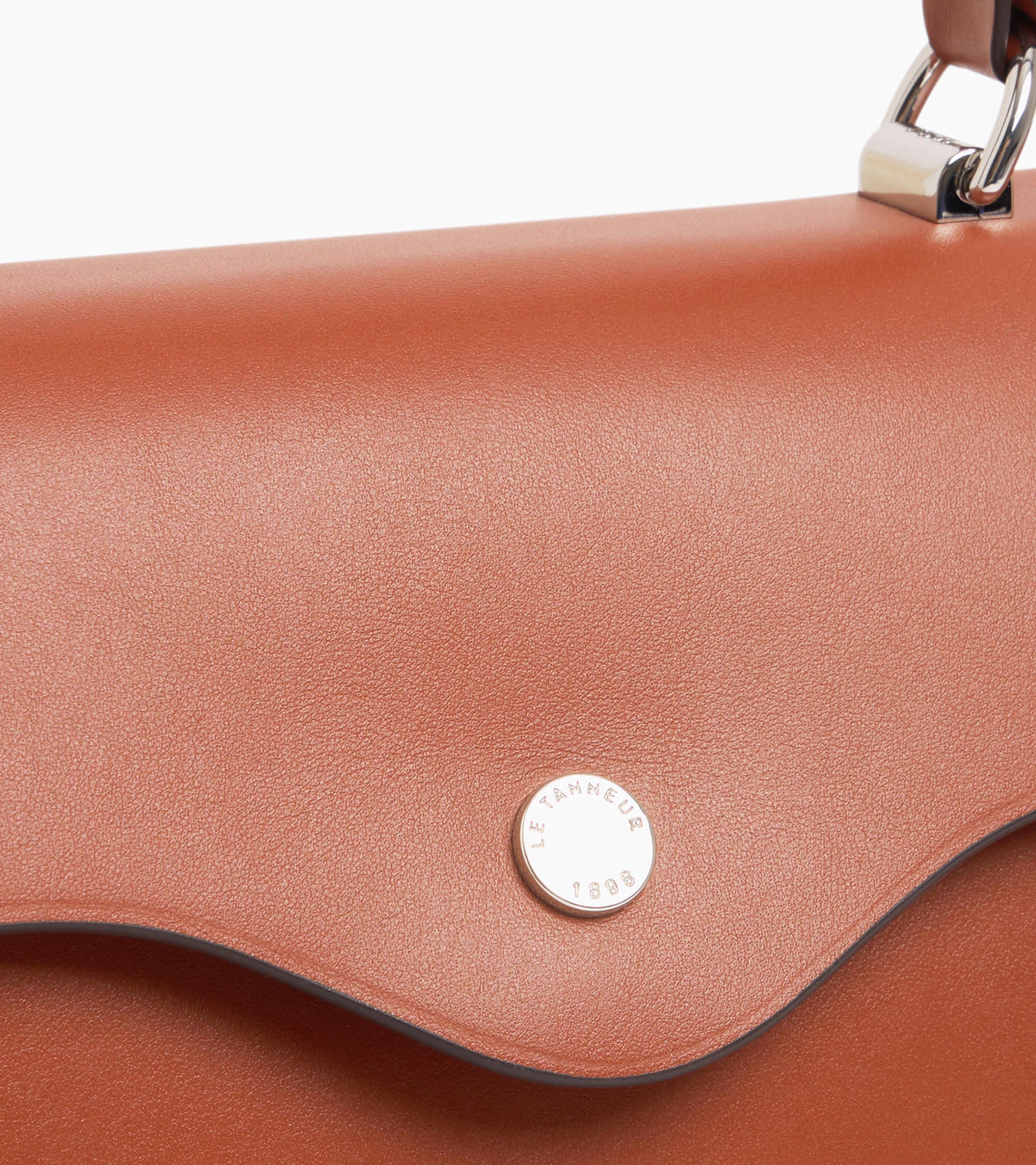 Le Tanneur Sans Couture petit sac à main cuir lisse marron