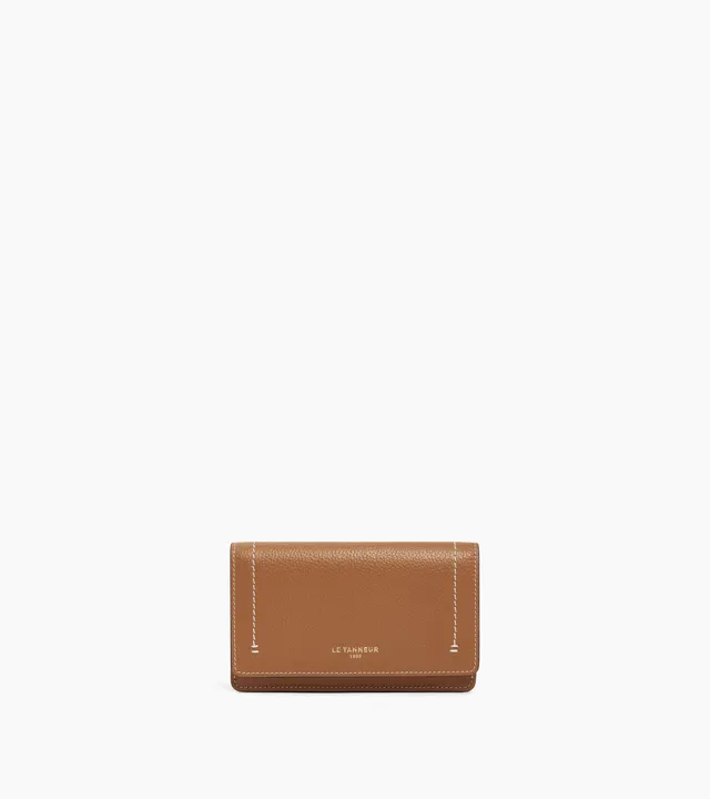 Le Tanneur Louison porte-cartes cuir grainé marron