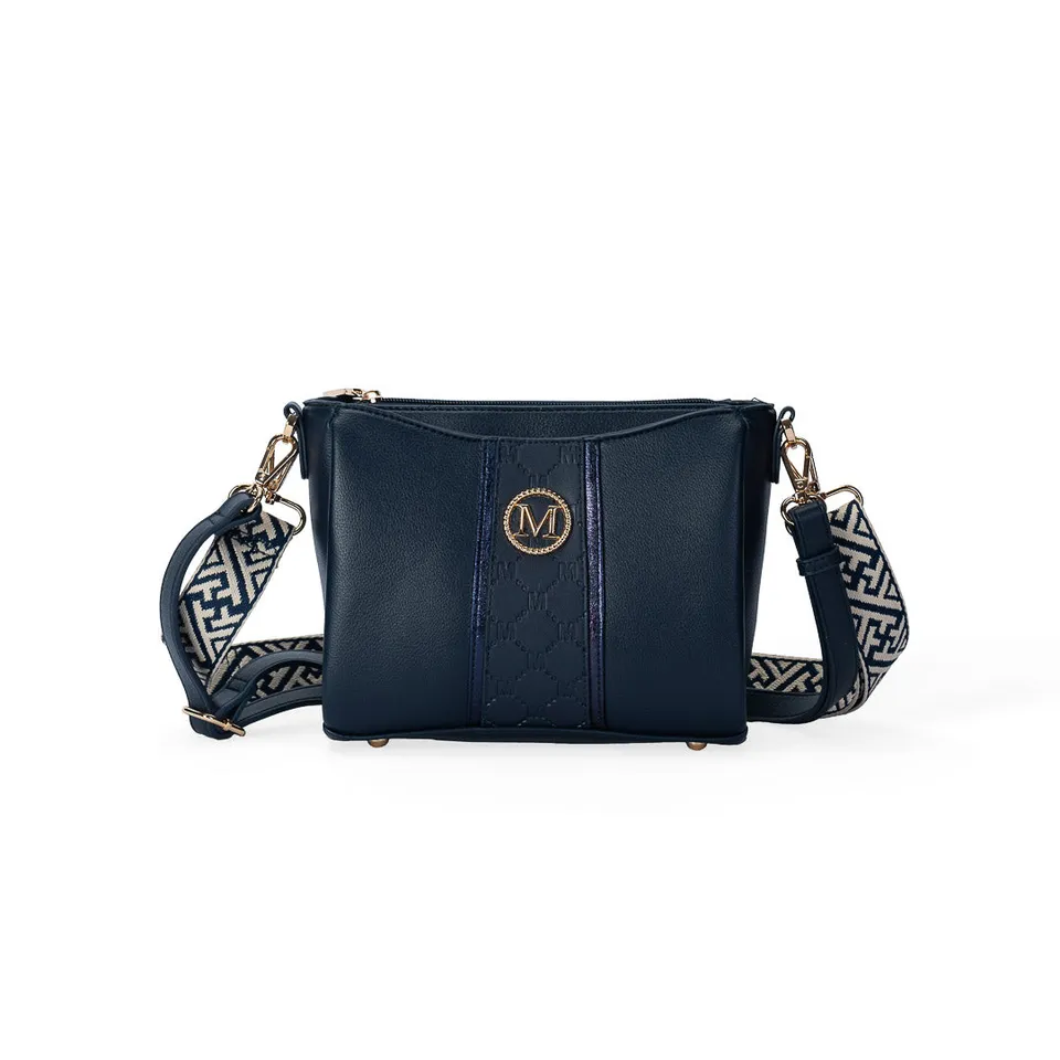 MAC ALYSTER Paradoxe sac bandoulière marine monogramme