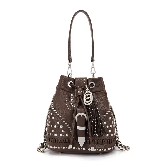 La Carrie Bag Monterrey sac seau marron 26x28cm coco