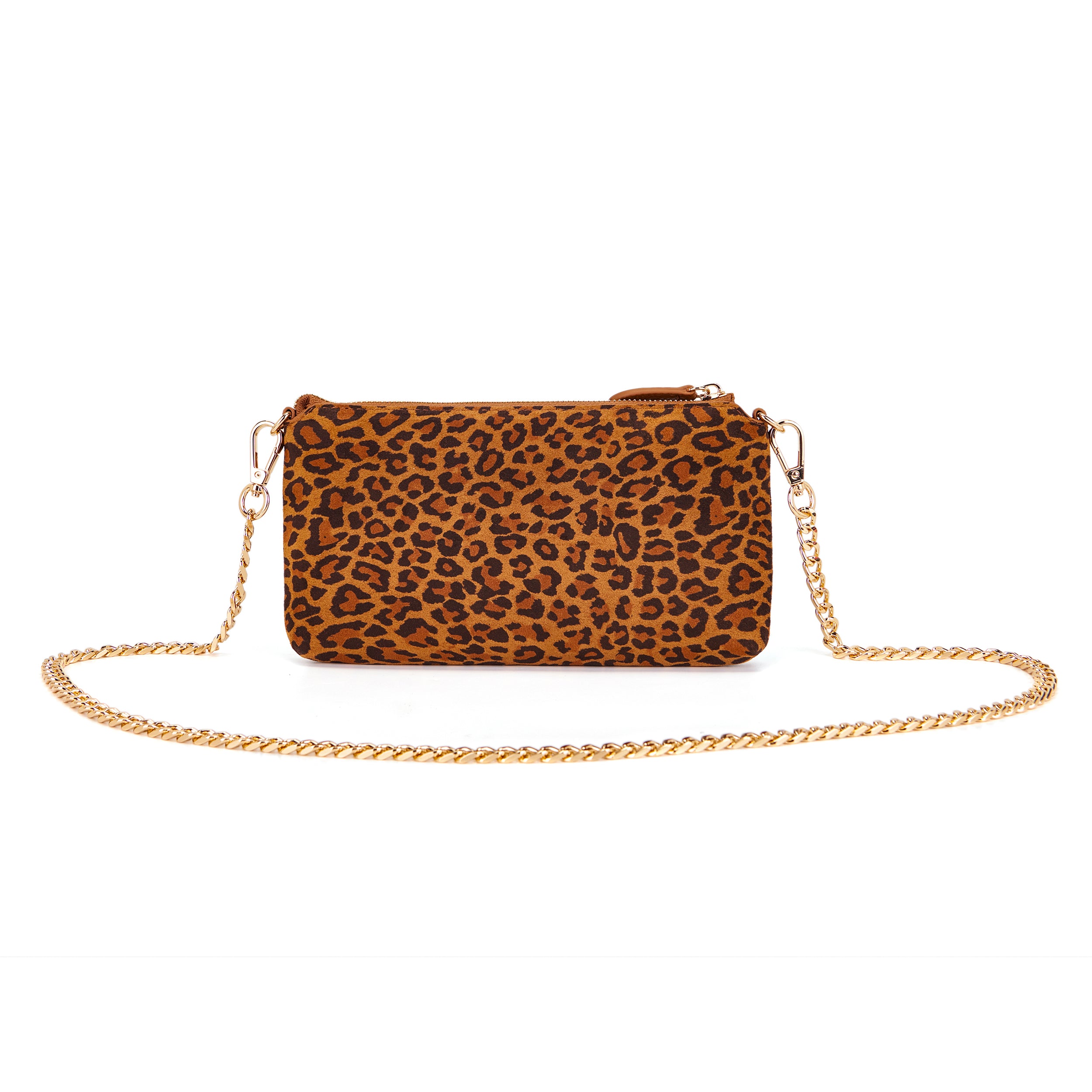 La Carrie Lio portefeuille zip marron léopard