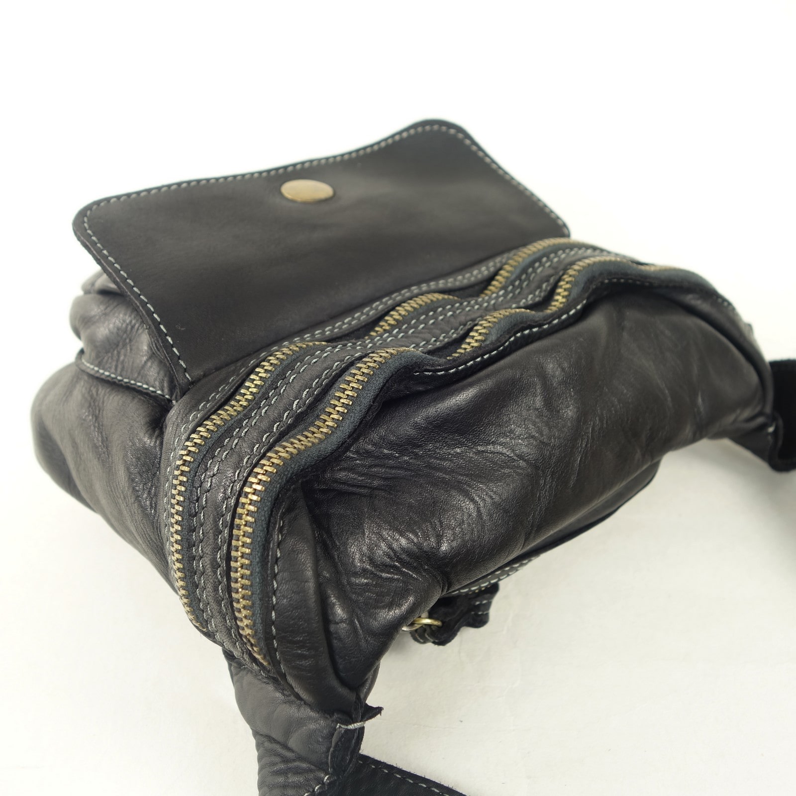 Collection Esprit Cuir Sac bandoulière & sacoche JIMY petite sacoche noir