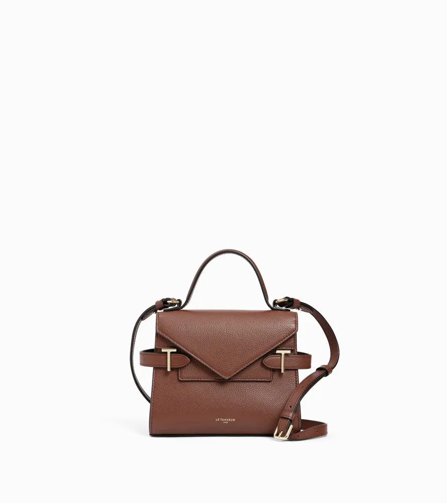 Le Tanneur Emilie petit sac à main cuir grainé double rabat