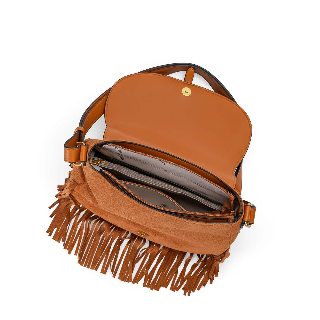 Mac Alyster Celeste sac à rabat suédine marron clair