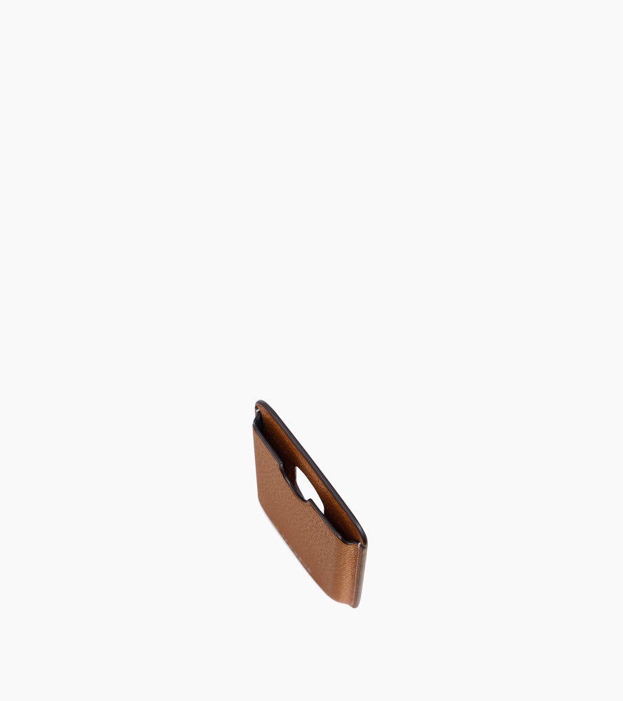 Le Tanneur porte-cartes magnétique cuir grainé marron tan