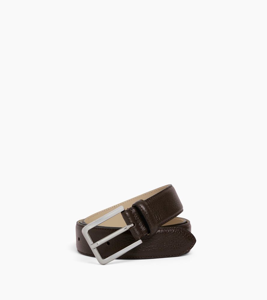 Le Tanneur Ceinture cuir grainé homme 35 mm boucle rectangle