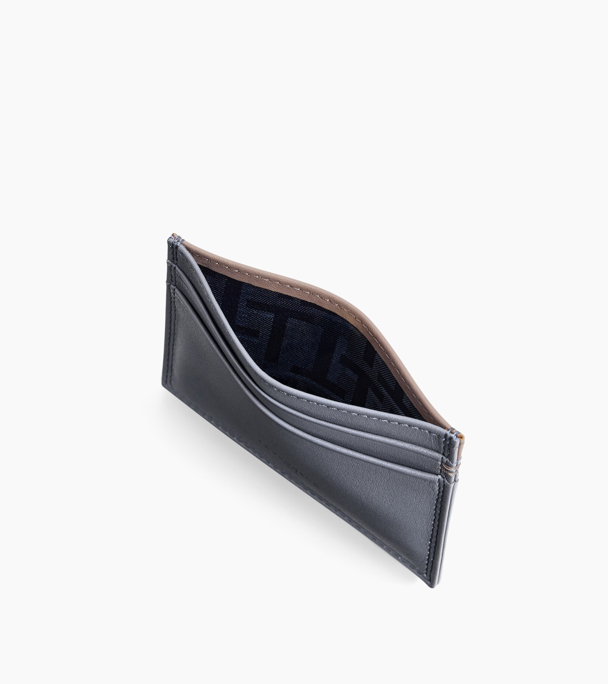 Le Tanneur Martin porte-cartes cuir lisse bleu acier fossil