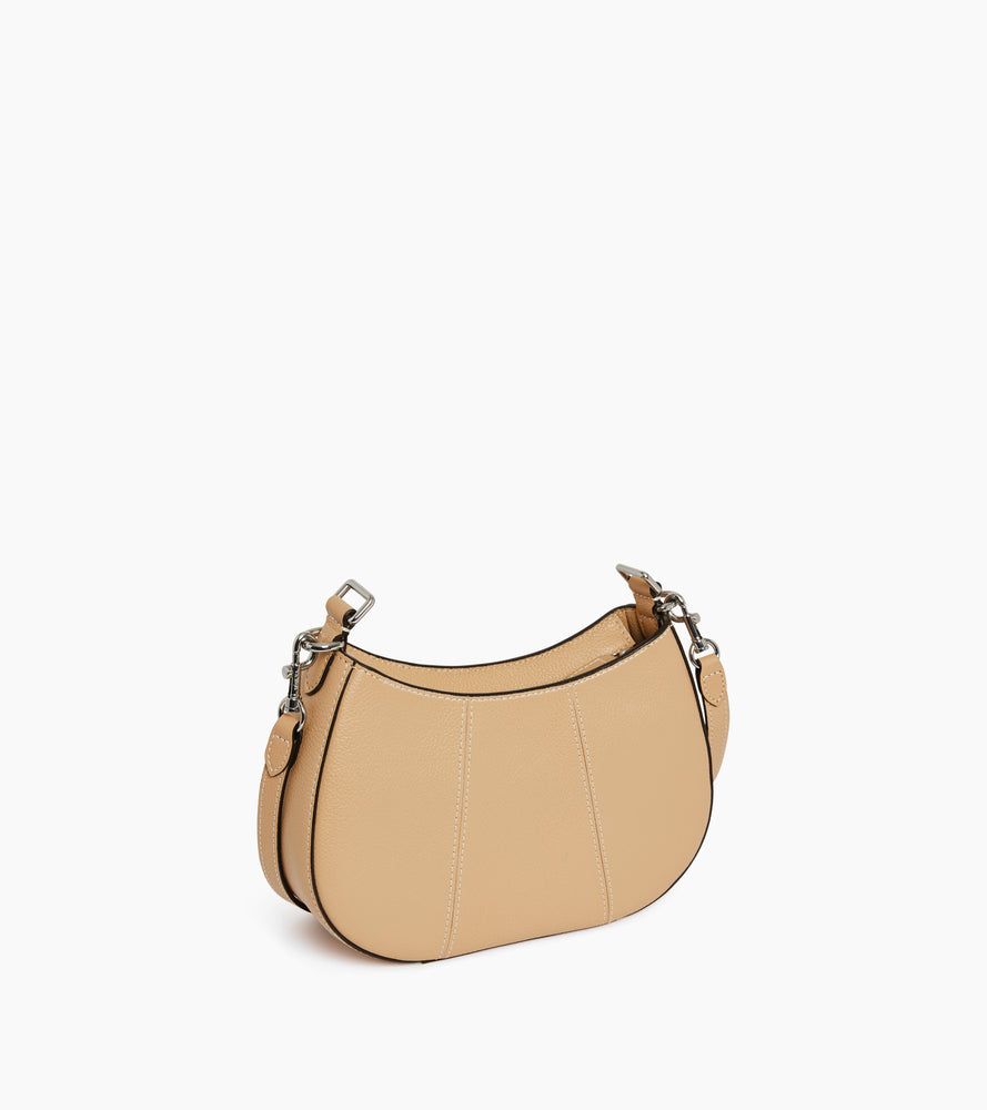 Le Tanneur Juliette petit sac demi-lune cuir Desert