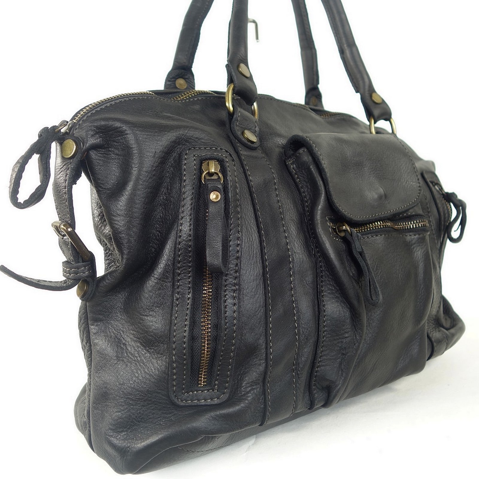 Collection Esprit Cuir Grand sac à main Elsa grand sac cuir noir