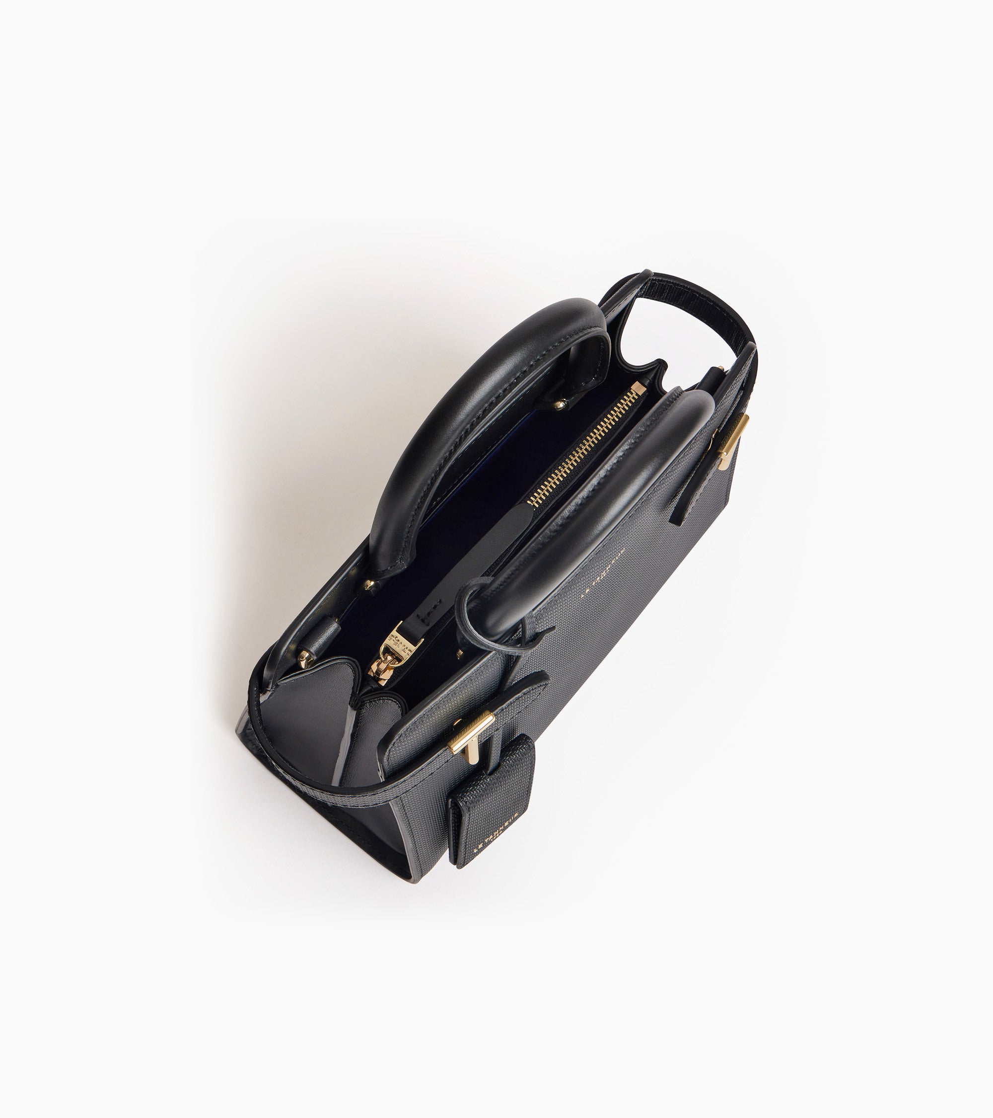 Le Tanneur Emilie petit sac cuir noir signature T