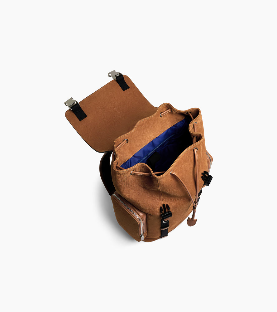Le Tanneur Maurice sac à dos cuir nubuck marron 14"