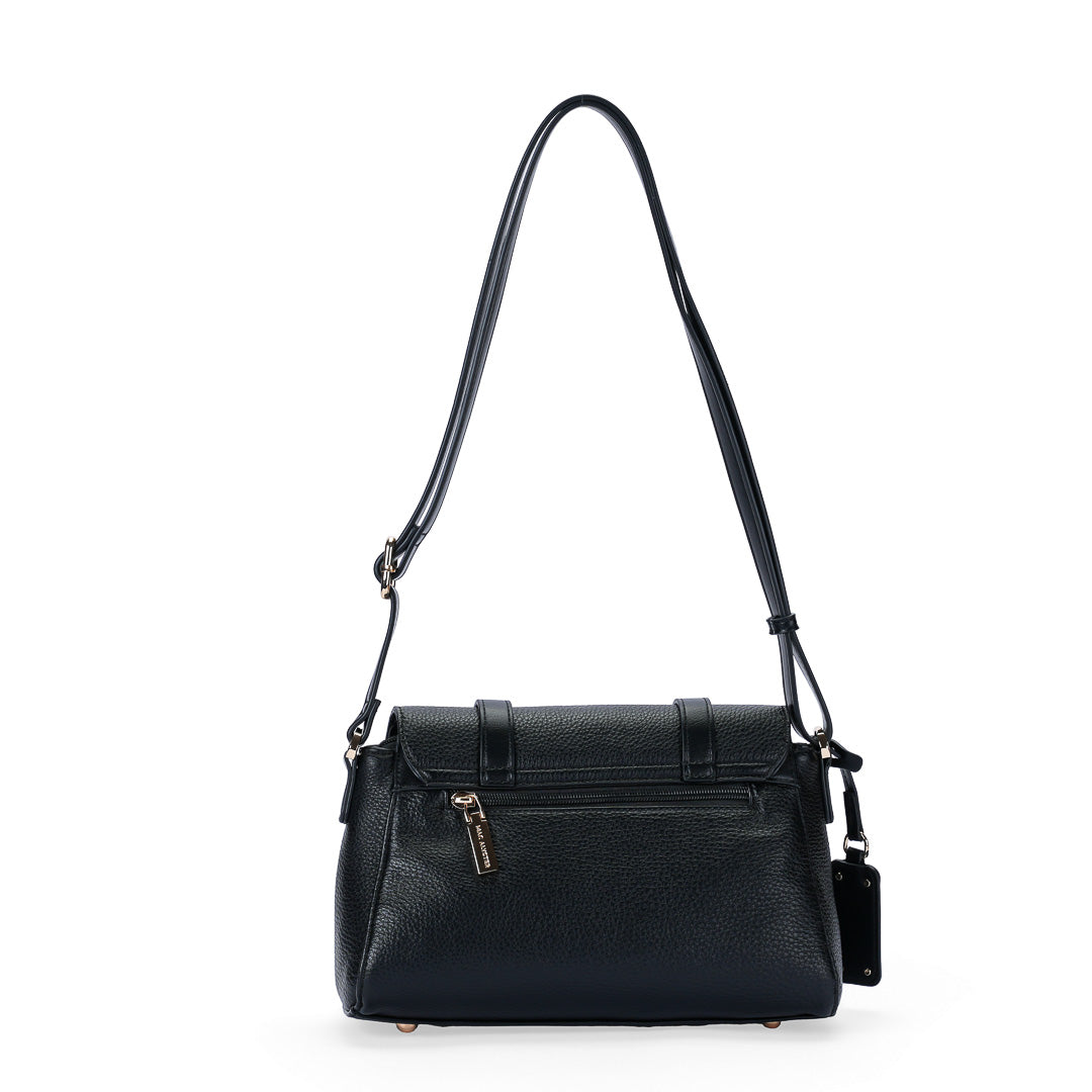 Mac Alyster Cold sac à rabat noir grainé 26 cm